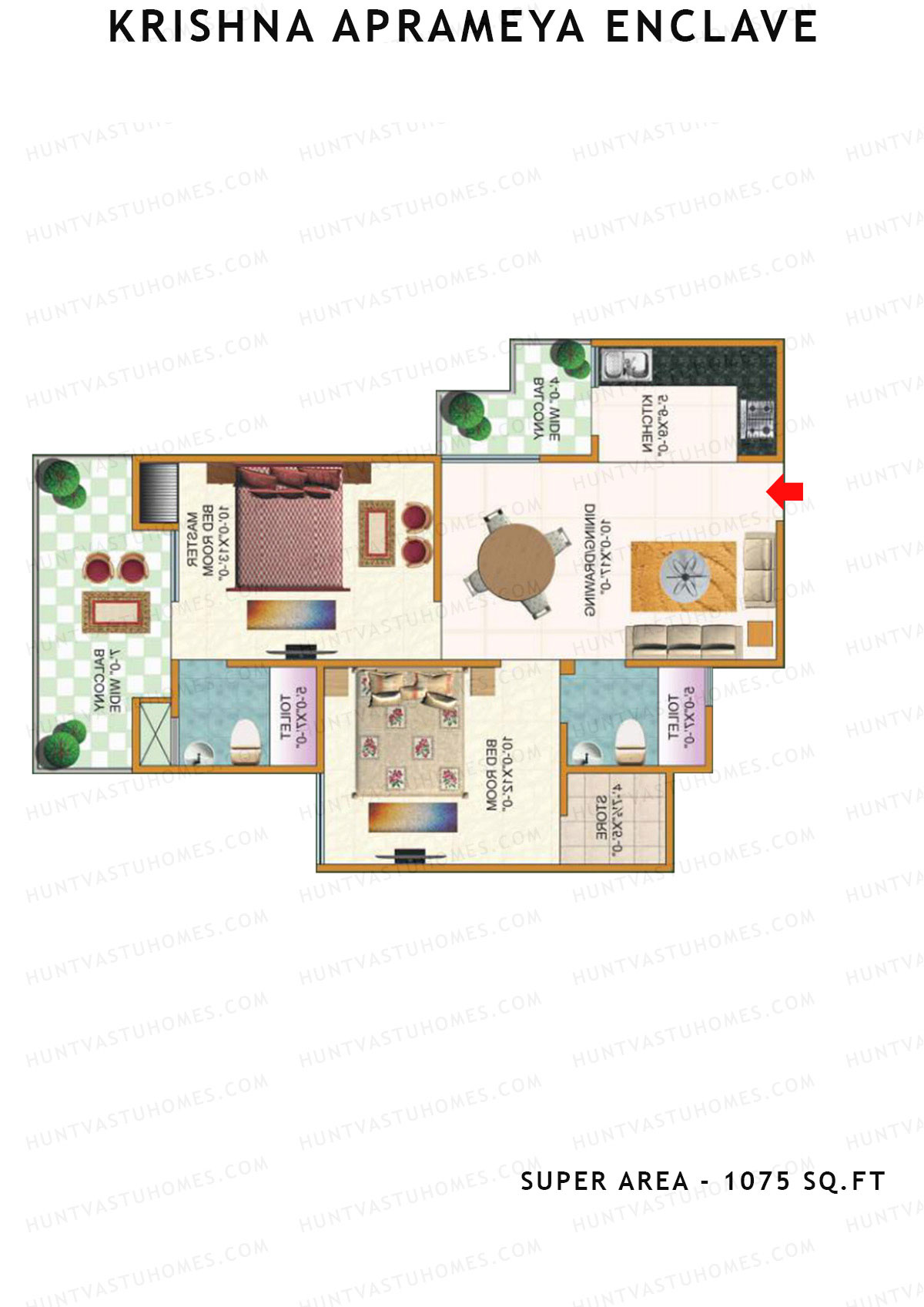 Krishna Aprameya Enclave Block E Unit 7 (Type 3) Floor Plan