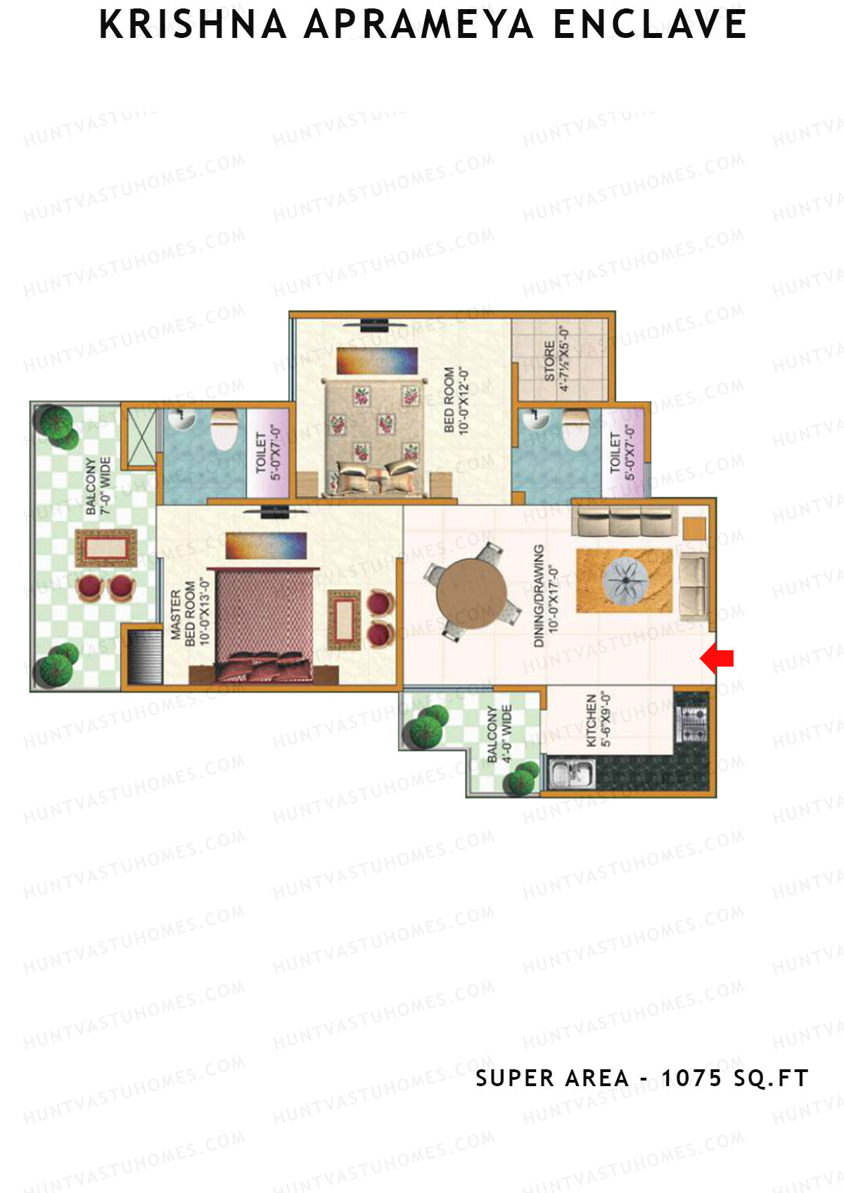 Krishna Aprameya Enclave Block E Unit 8 (Type 3) Floor Plan