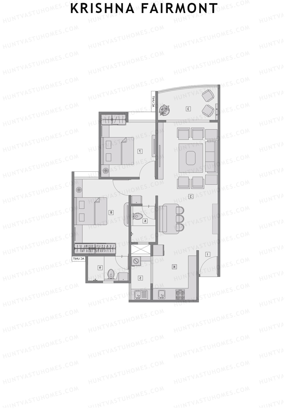 Krishna Fairmont Tower A Unit 11 (Type A) Floor Plan