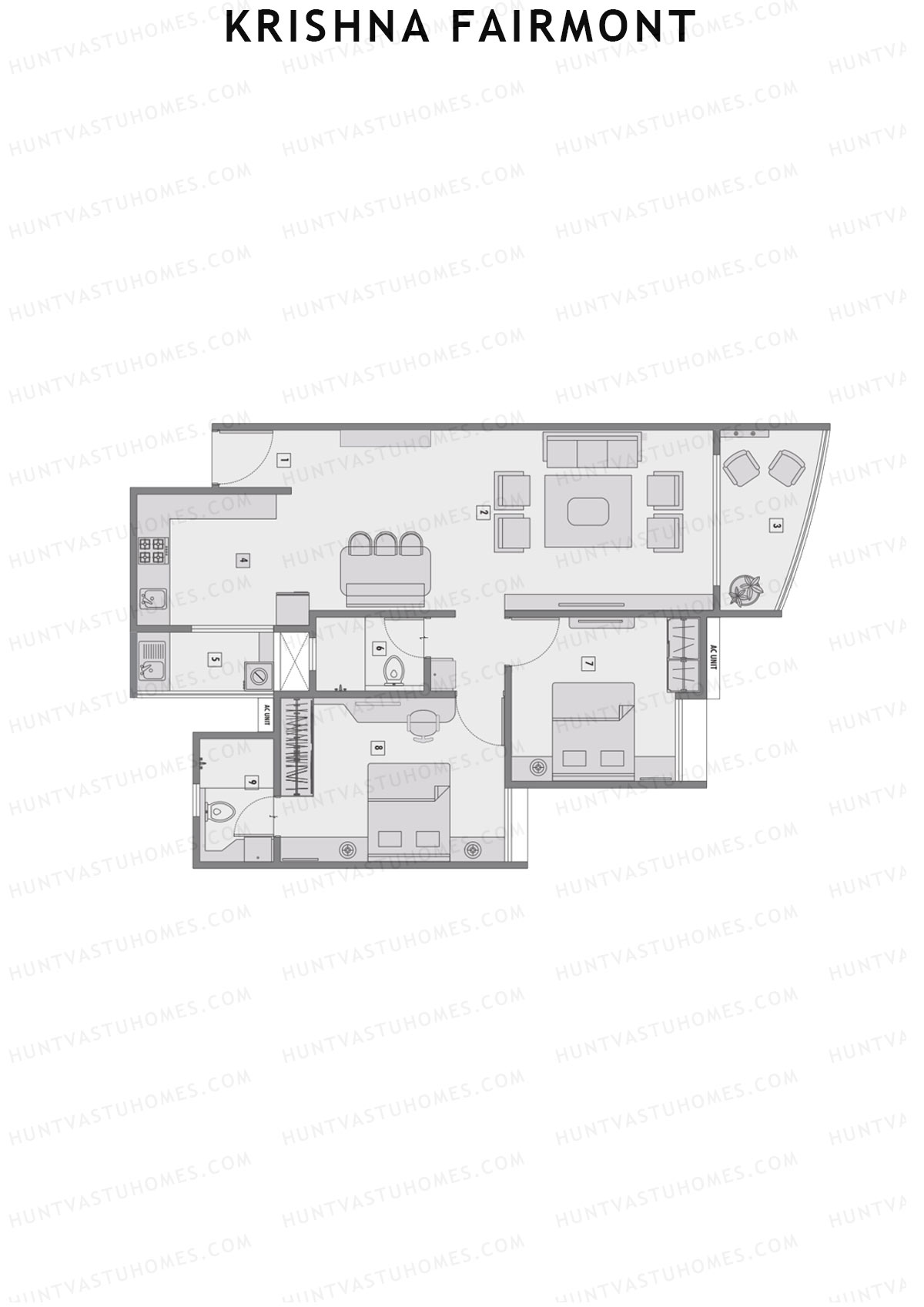 Krishna Fairmont Tower A Unit 4 (Type B) Floor Plan