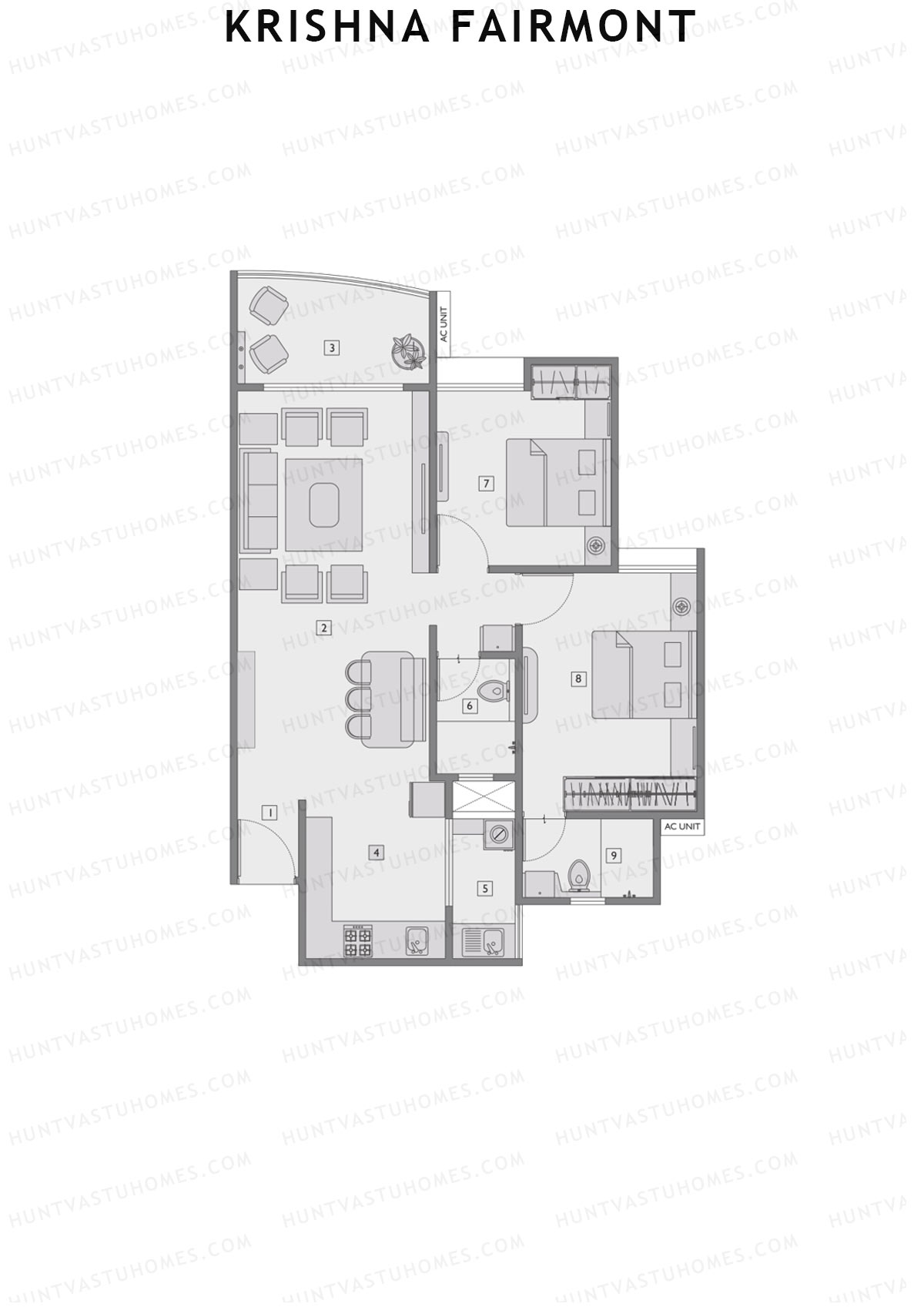 Krishna Fairmont Tower A Unit 6 (Type A) Floor Plan