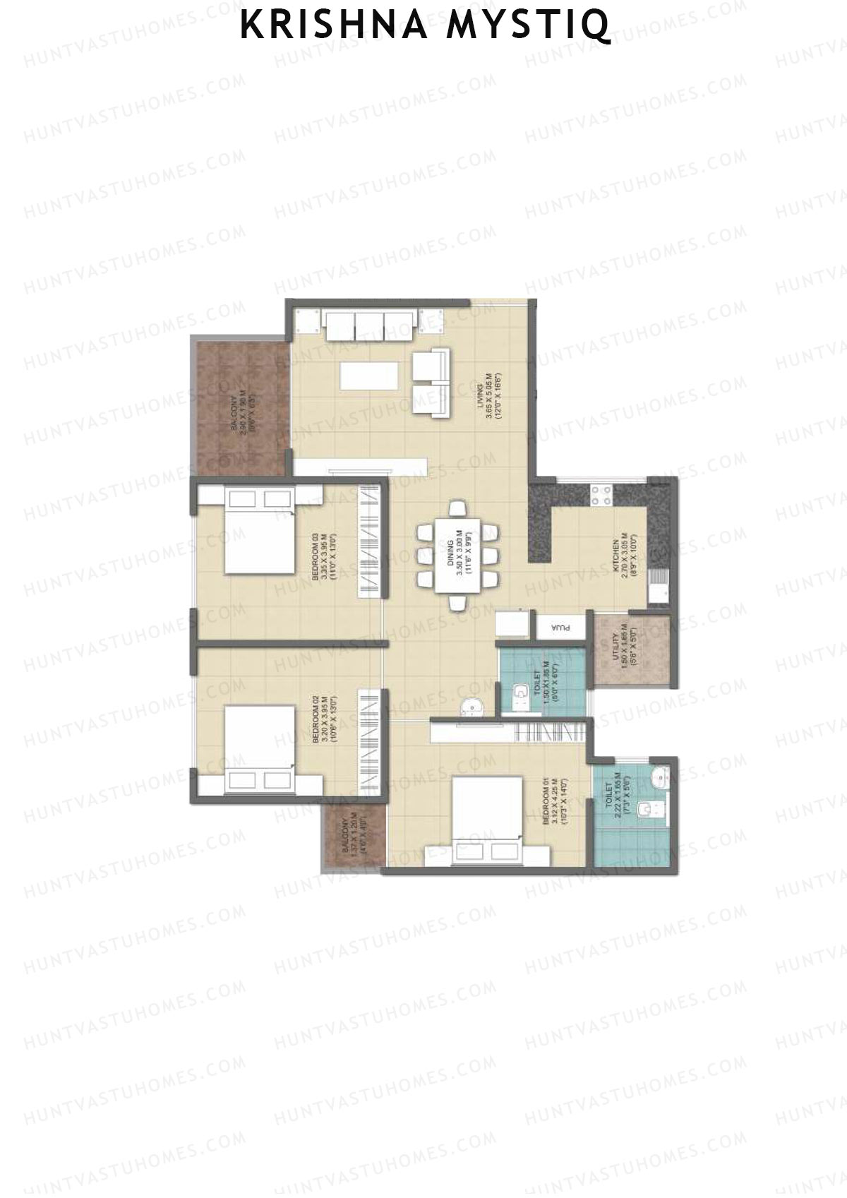 Krishna Mystiq Tower 1 Unit 4 Floor Plan