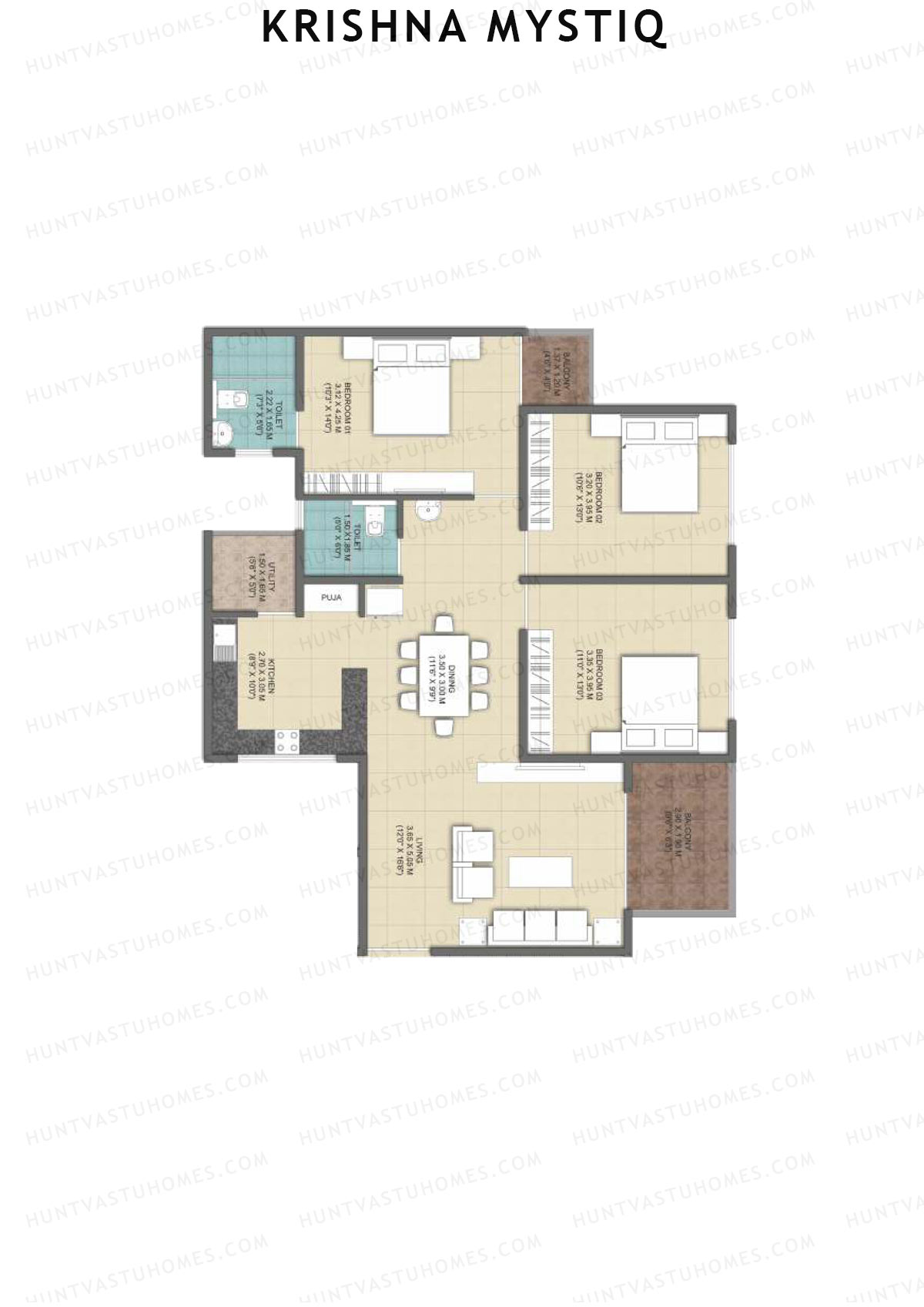 Krishna Mystiq Tower A Unit 2 Floor Plan