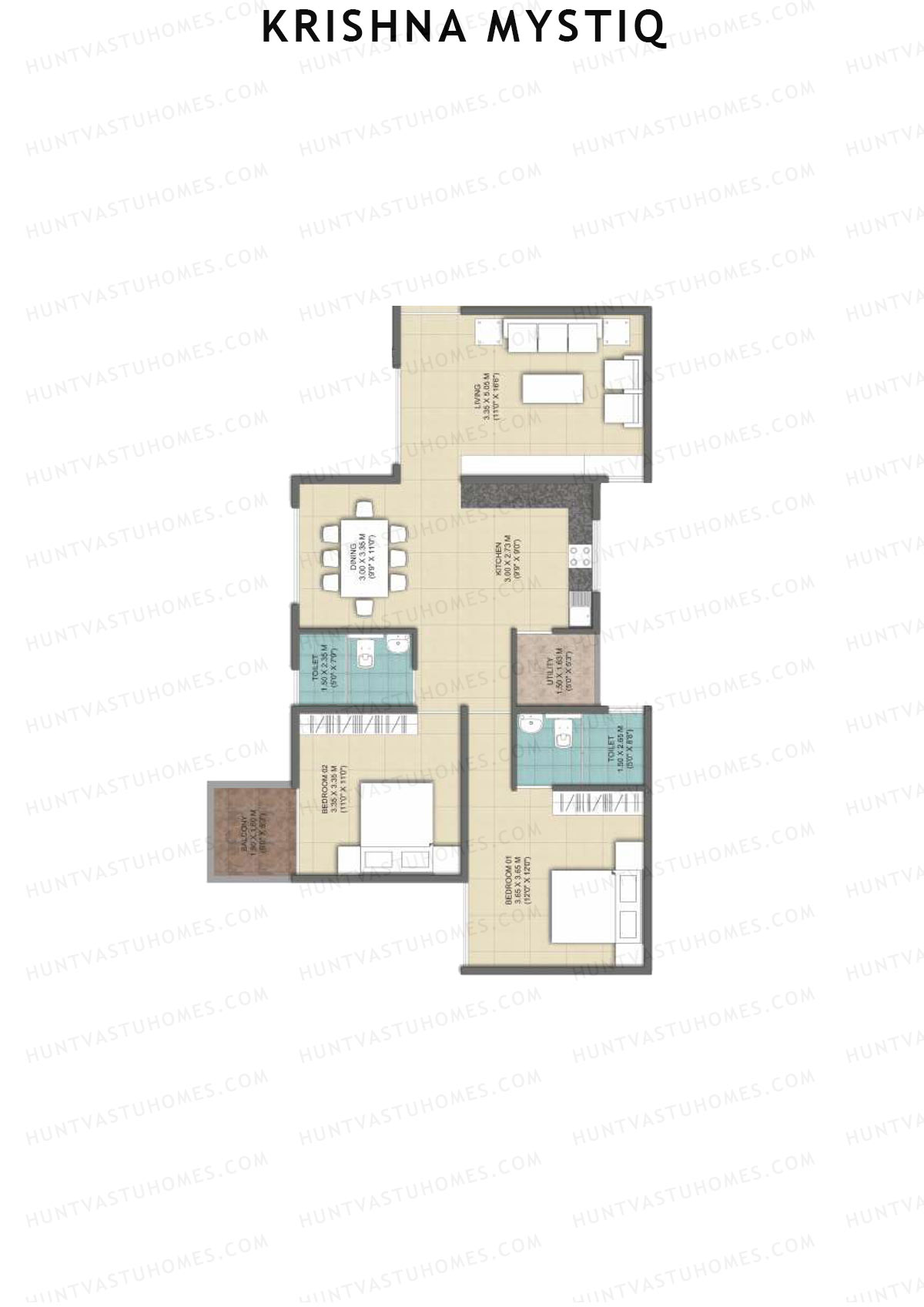 Krishna Mystiq Tower E Unit 8 Floor Plan