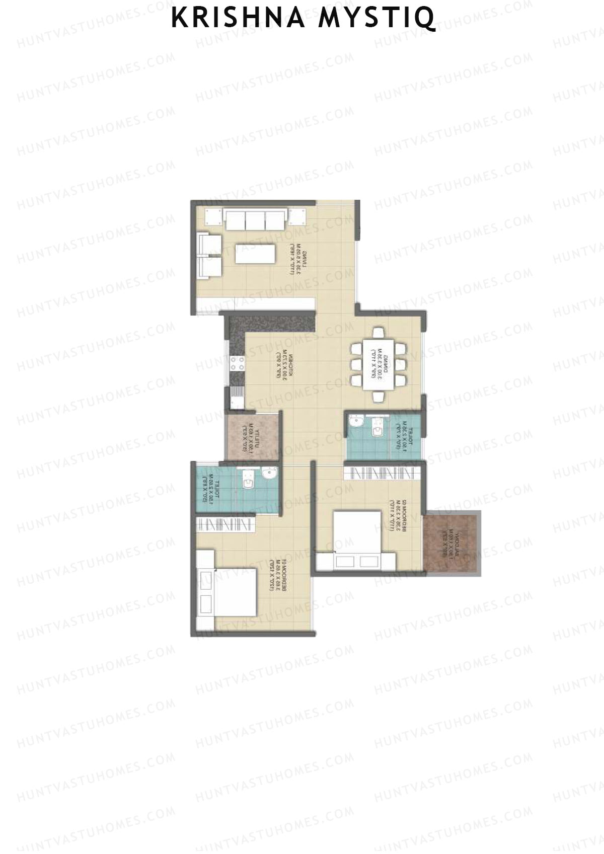 Krishna Mystiq Tower F Unit 7 Floor Plan