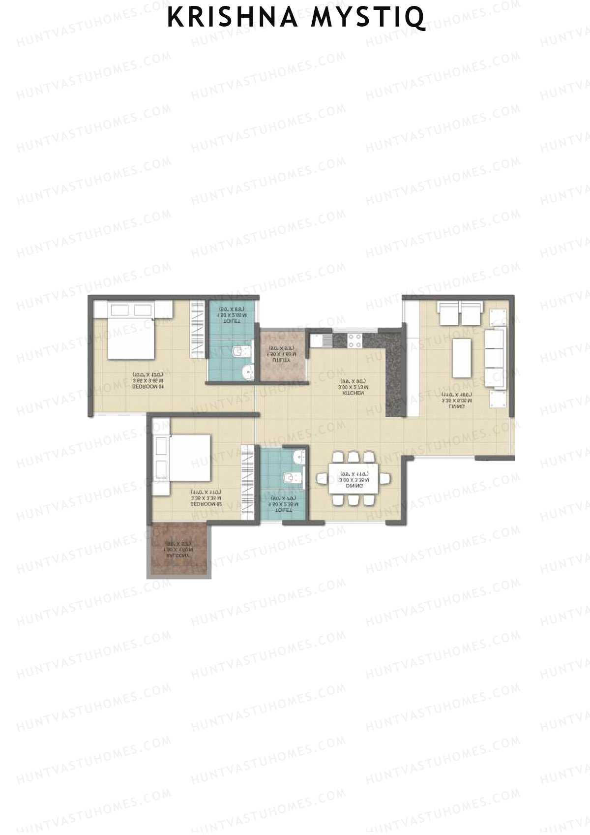 Krishna Mystiq Tower G Unit 1 Floor Plan