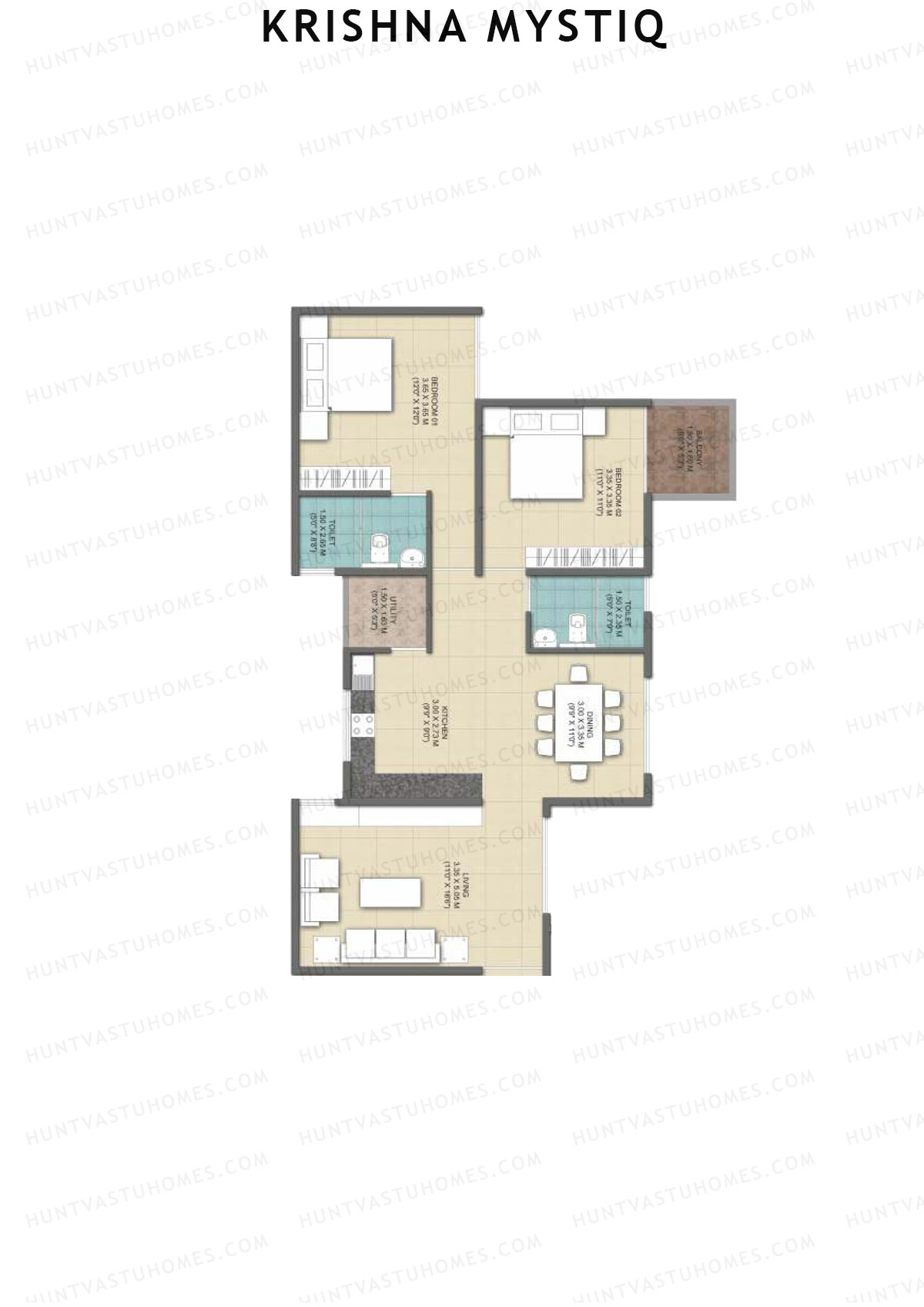Krishna Mystiq Tower G Unit 4 Floor Plan