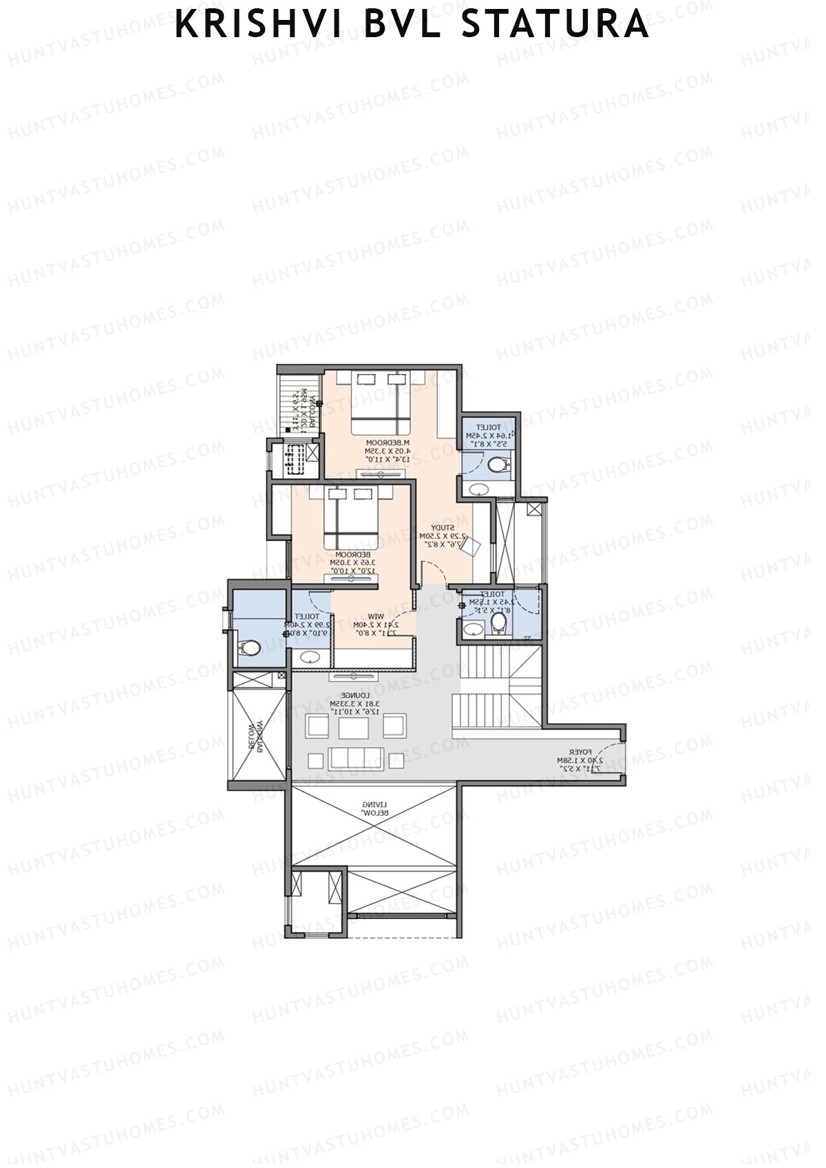Krishvi BVL Statura Block A Unit 2 Type PH LW(Penthouse) Floor Plan