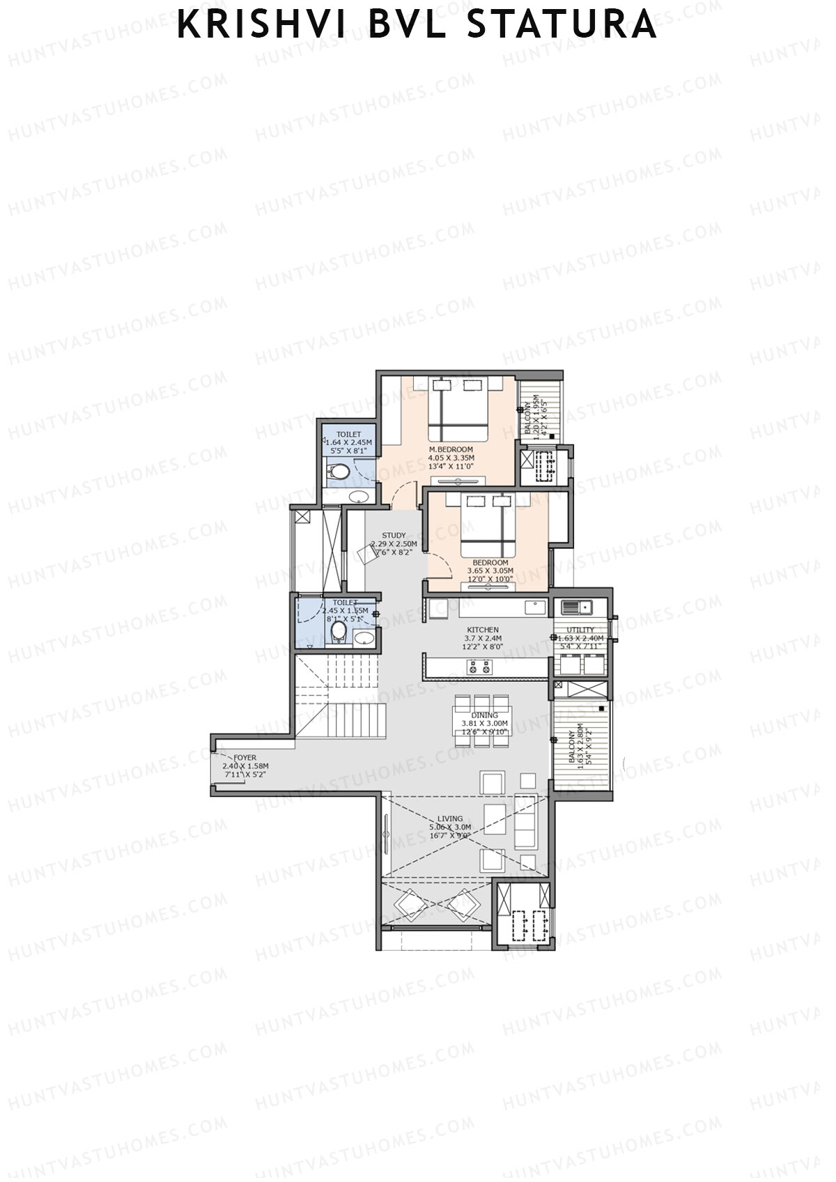 Krishvi BVL Statura Block A Unit 4 Type 4 TYPE PH LW (Penthouse) Floor Plan