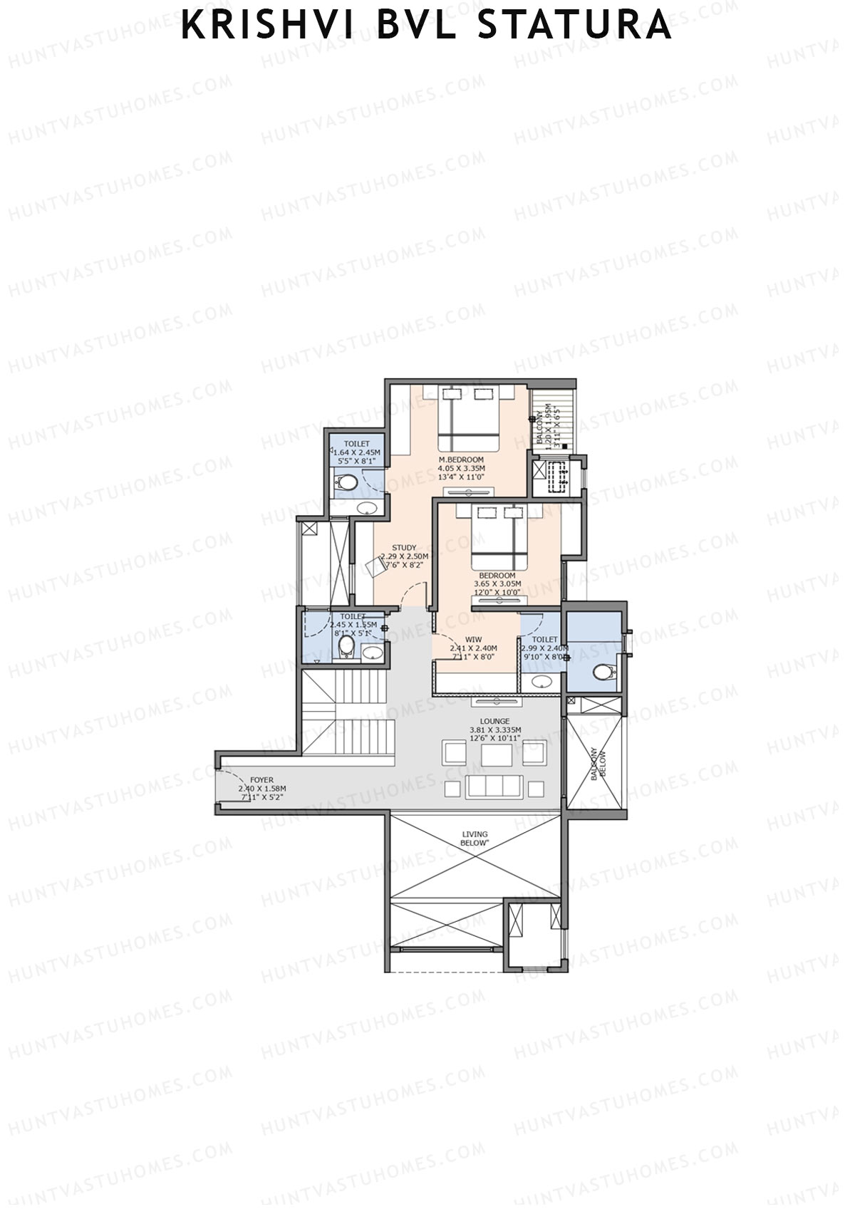 Krishvi BVL Statura Block A Unit 4 Type 4 TYPE PH LW (Penthouse) Floor Plan