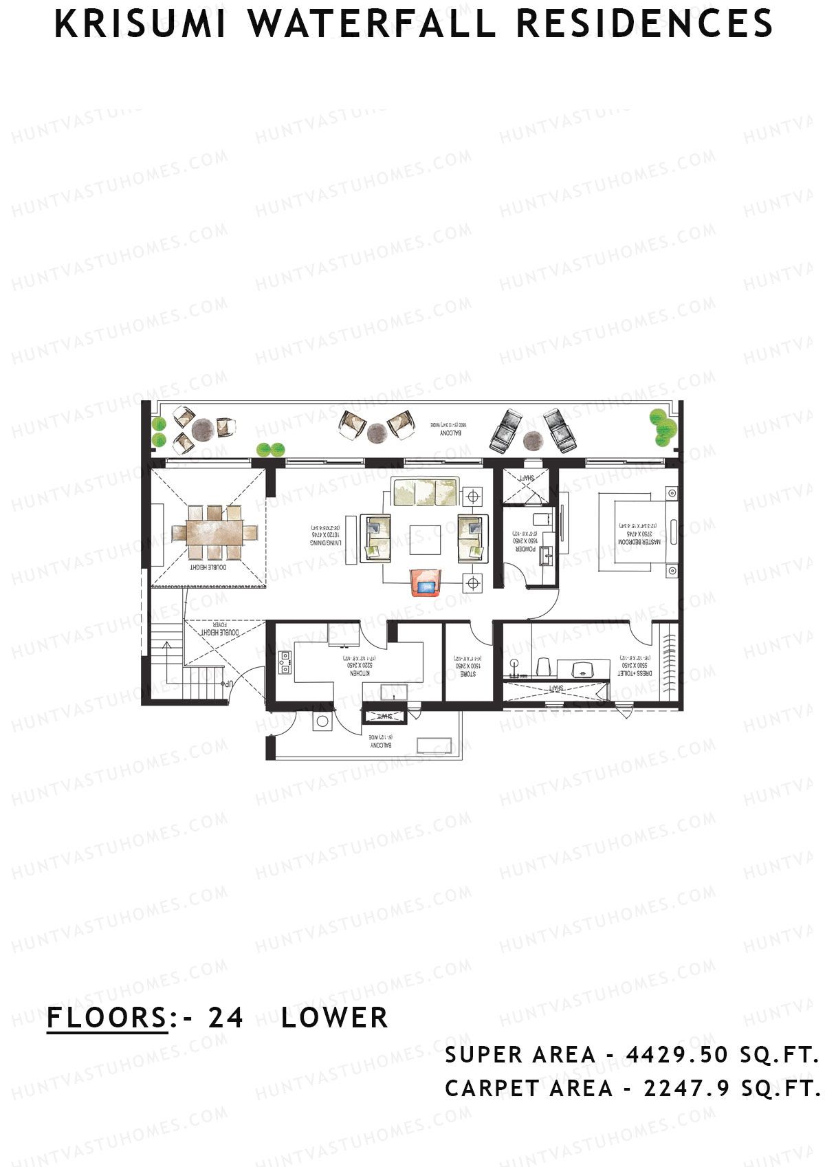 Krisumi Waterfall Residences Tower A Unit A1 (Penthouse) Floor Plan