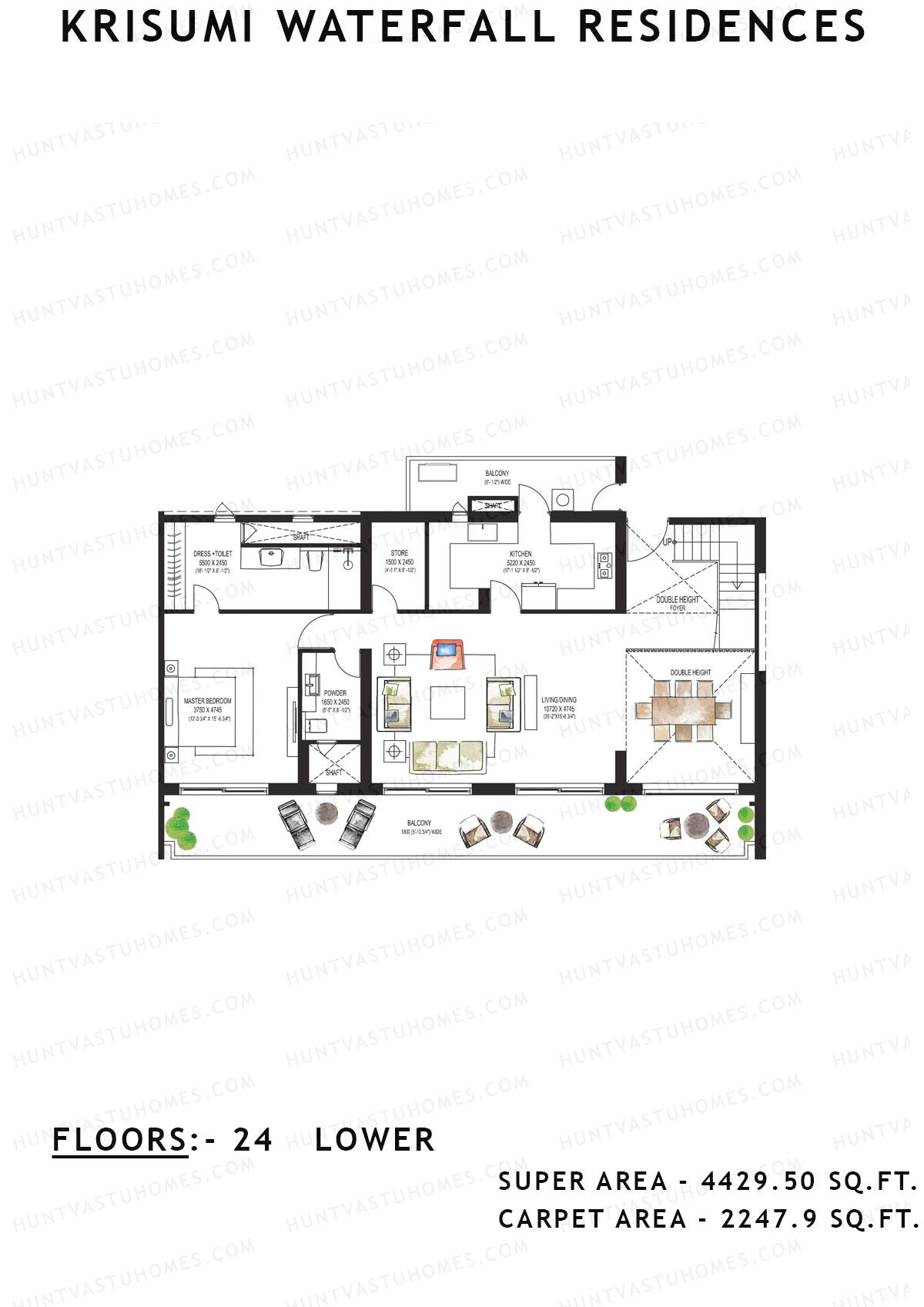 Krisumi Waterfall Residences Tower A Unit A3 (Penthouse) Floor Plan