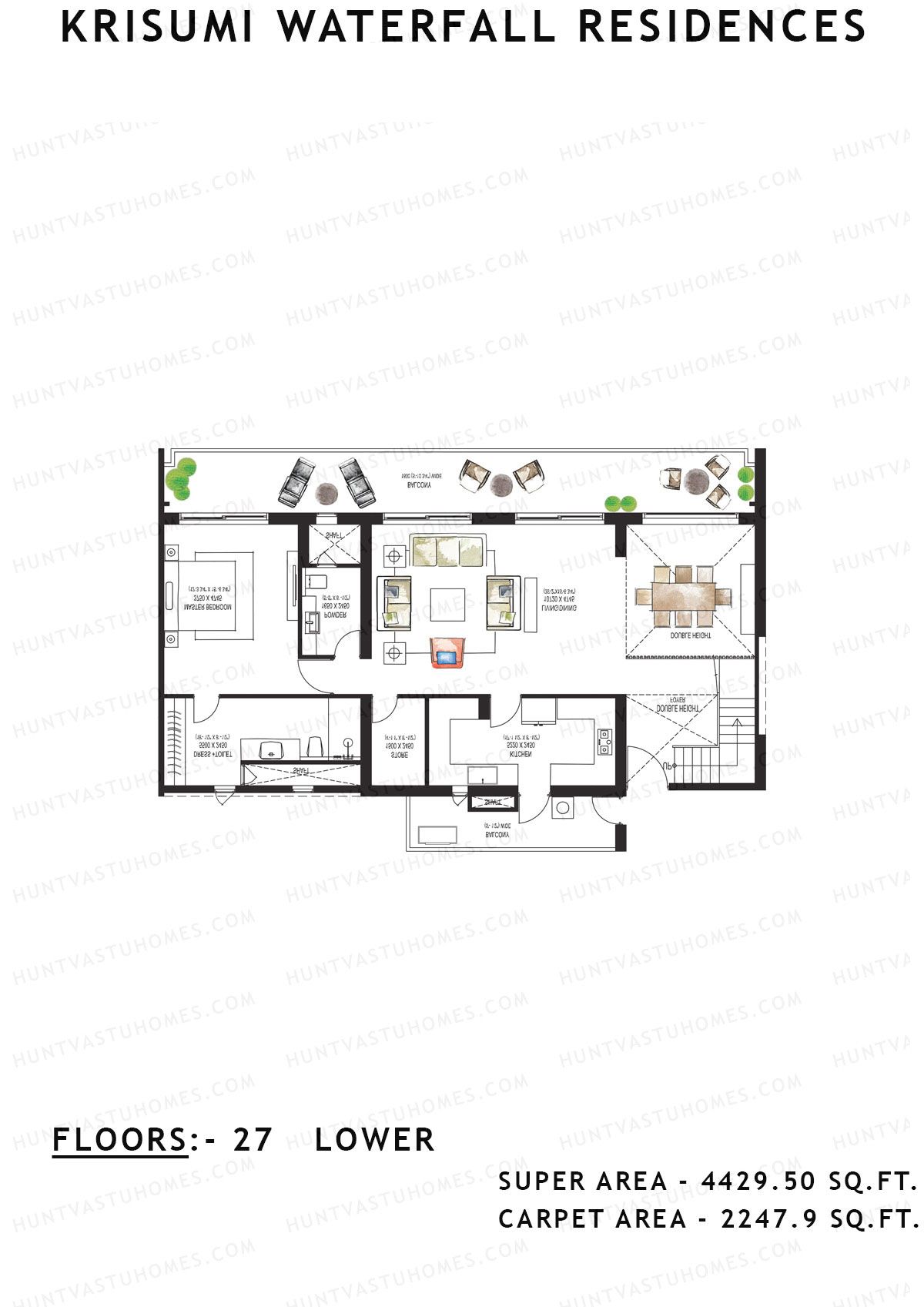 Krisumi Waterfall Residences Tower B Unit B1 (Penthouse) Floor Plan
