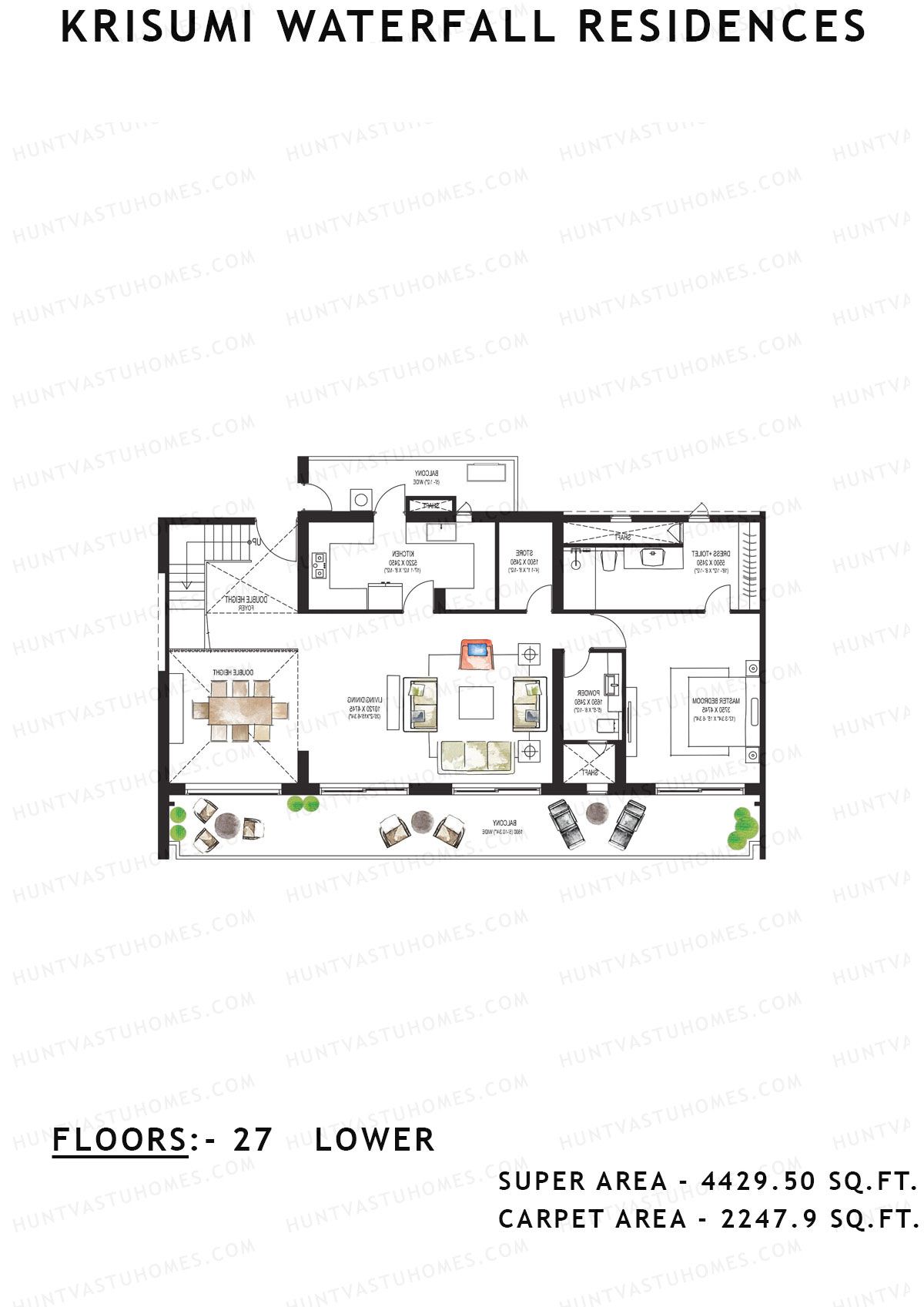 Krisumi Waterfall Residences Tower B Unit B3 (Penthouse) Floor Plan