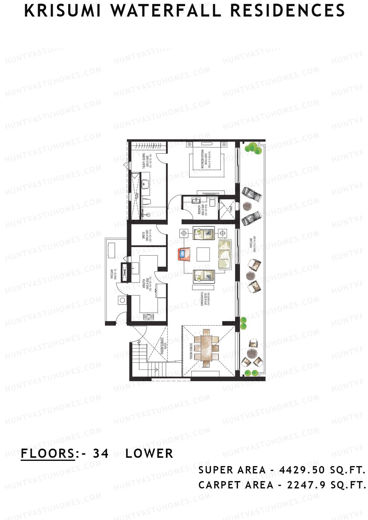 Krisumi Waterfall Residences Tower C Unit C1 (Penthouse) Floor Plan