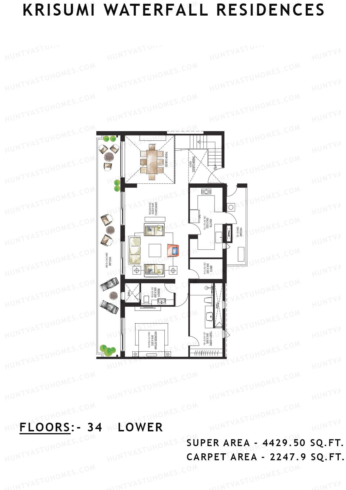 Krisumi Waterfall Residences Tower C Unit C3 (Penthouse) Floor Plan