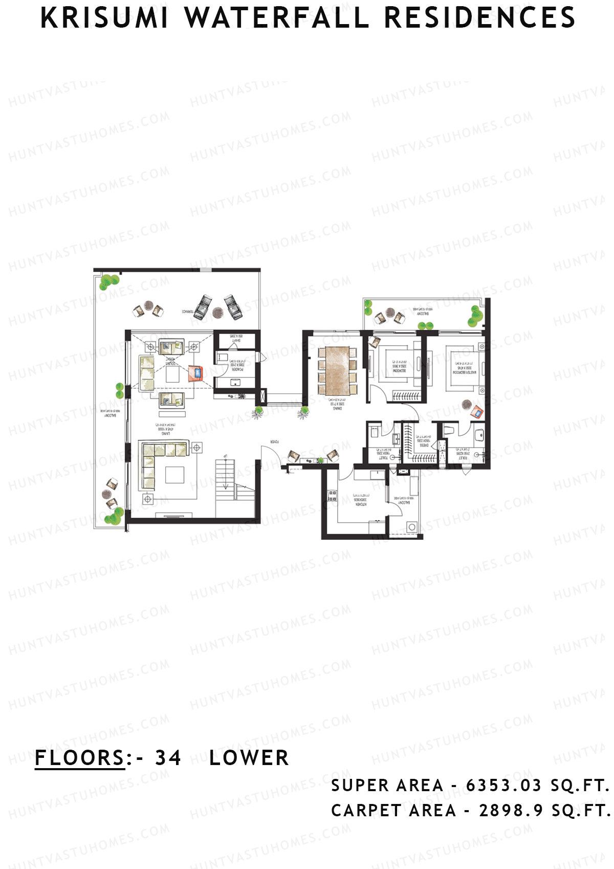Krisumi Waterfall Residences Tower C Unit C4 (Penthouse) Floor Plan