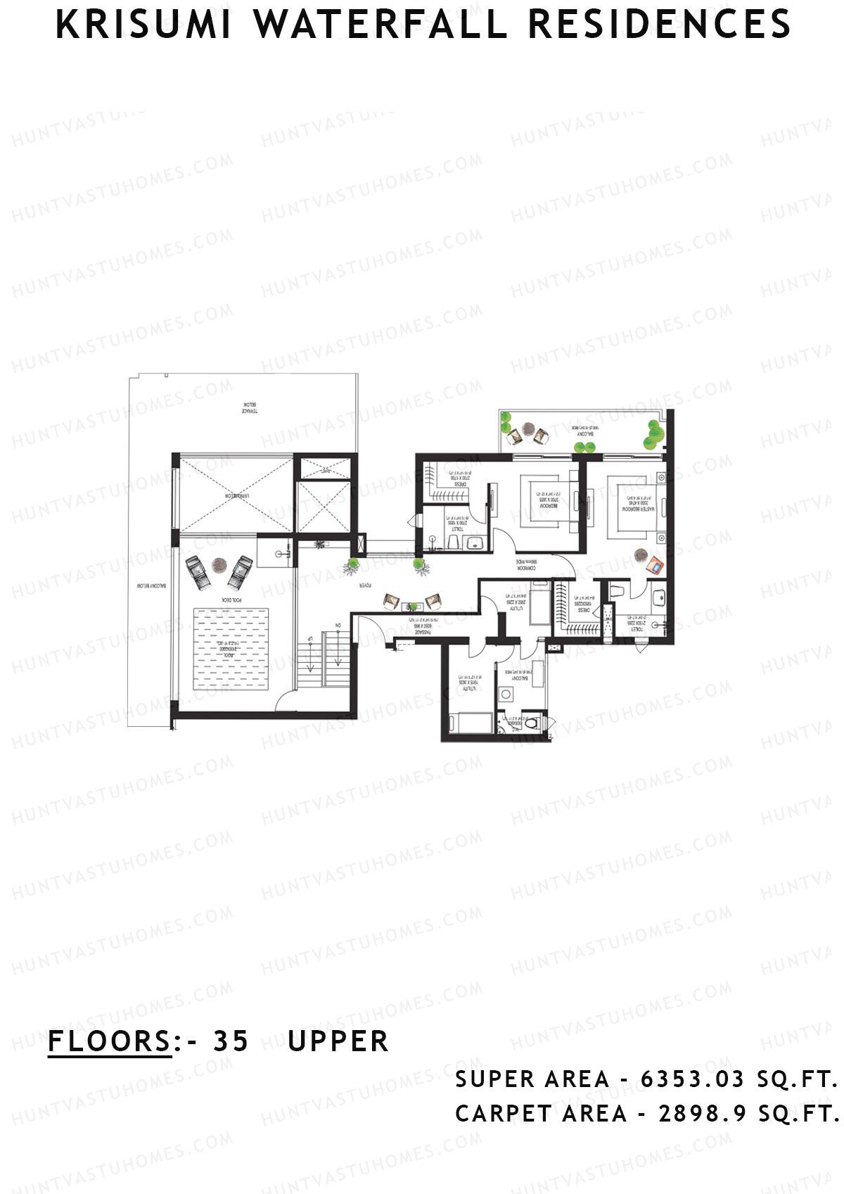 Krisumi Waterfall Residences Tower C Unit C4 (Penthouse) Floor Plan