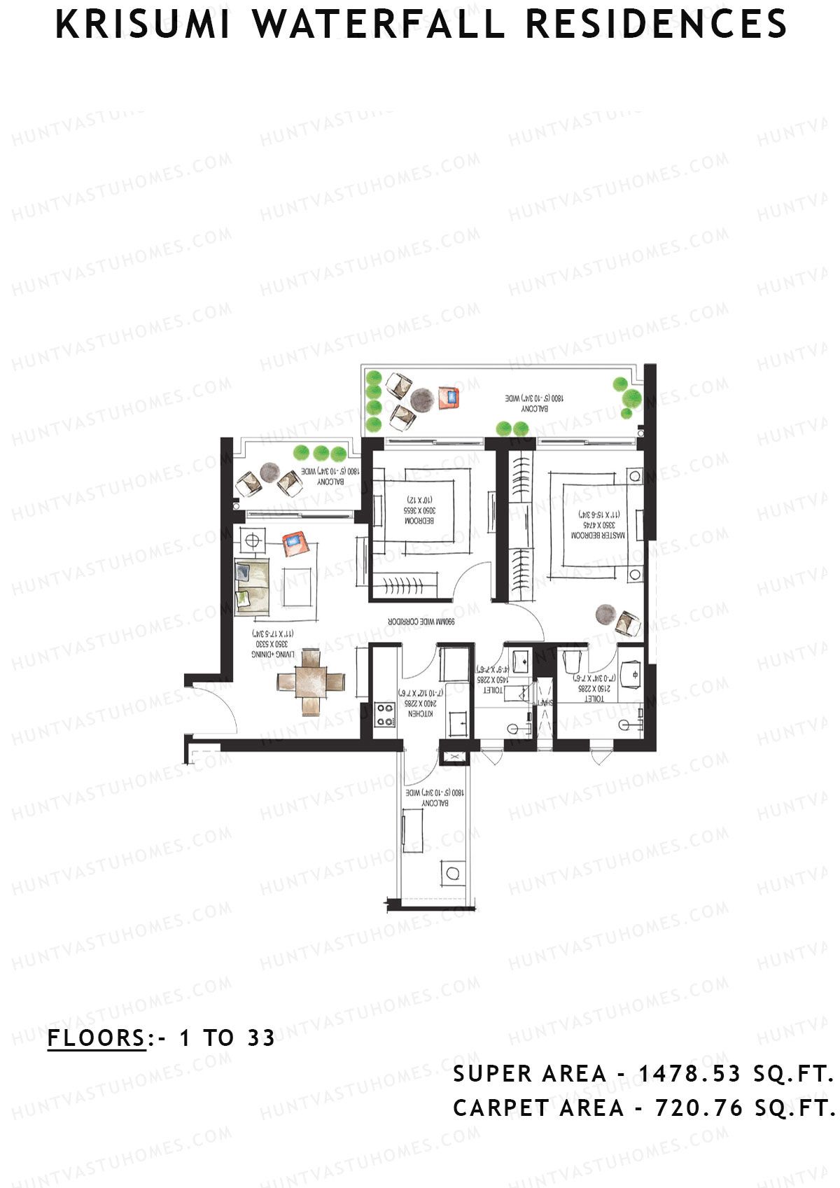 Krisumi Waterfall Residences Tower C Unit C6 Floor Plan