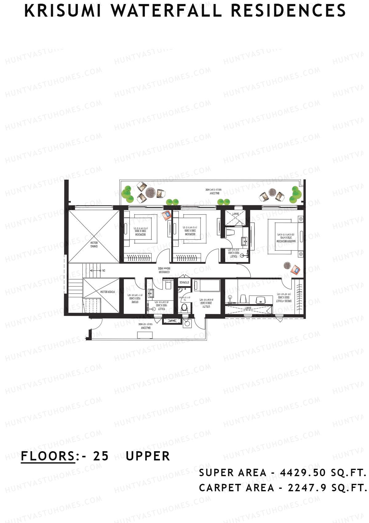 Krisumi Waterfall Residences Tower A Unit A1 (Penthouse) Floor Plan
