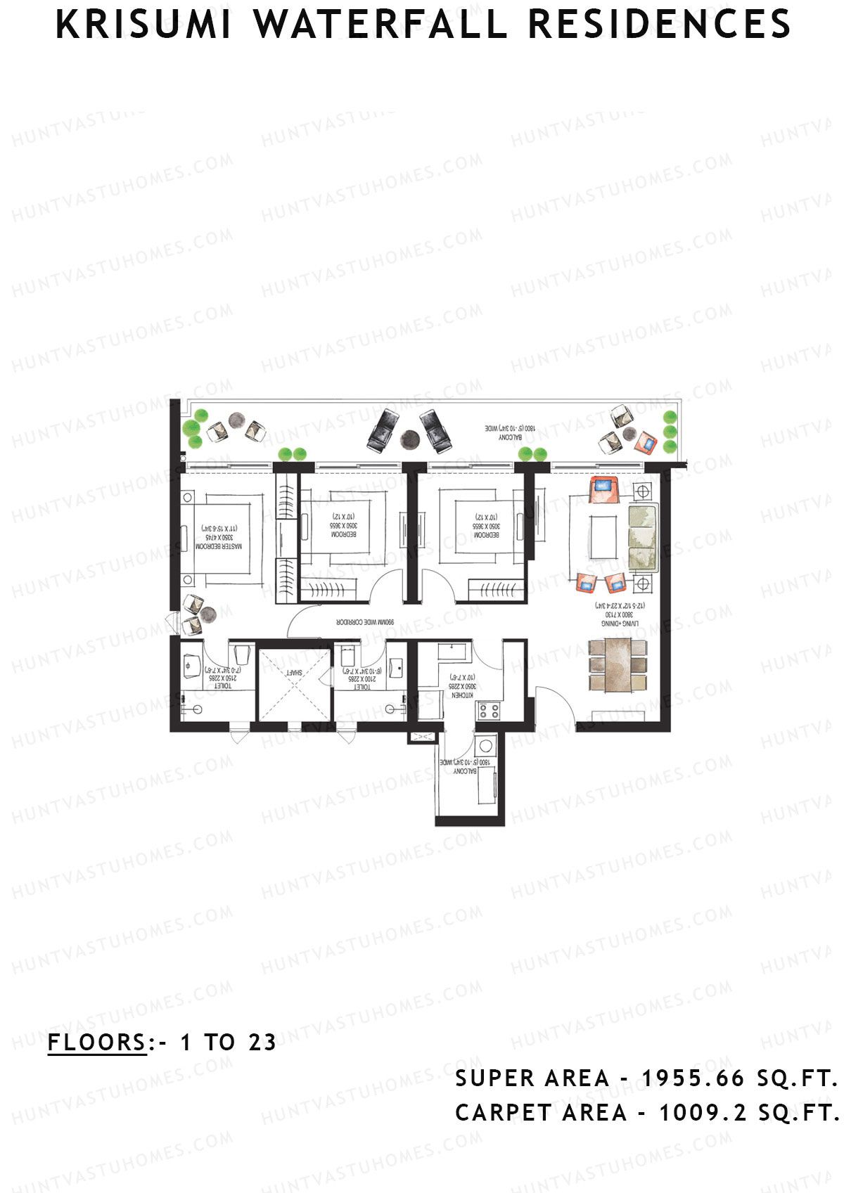 Krisumi Waterfall Residences Tower A Unit A2 Floor Plan