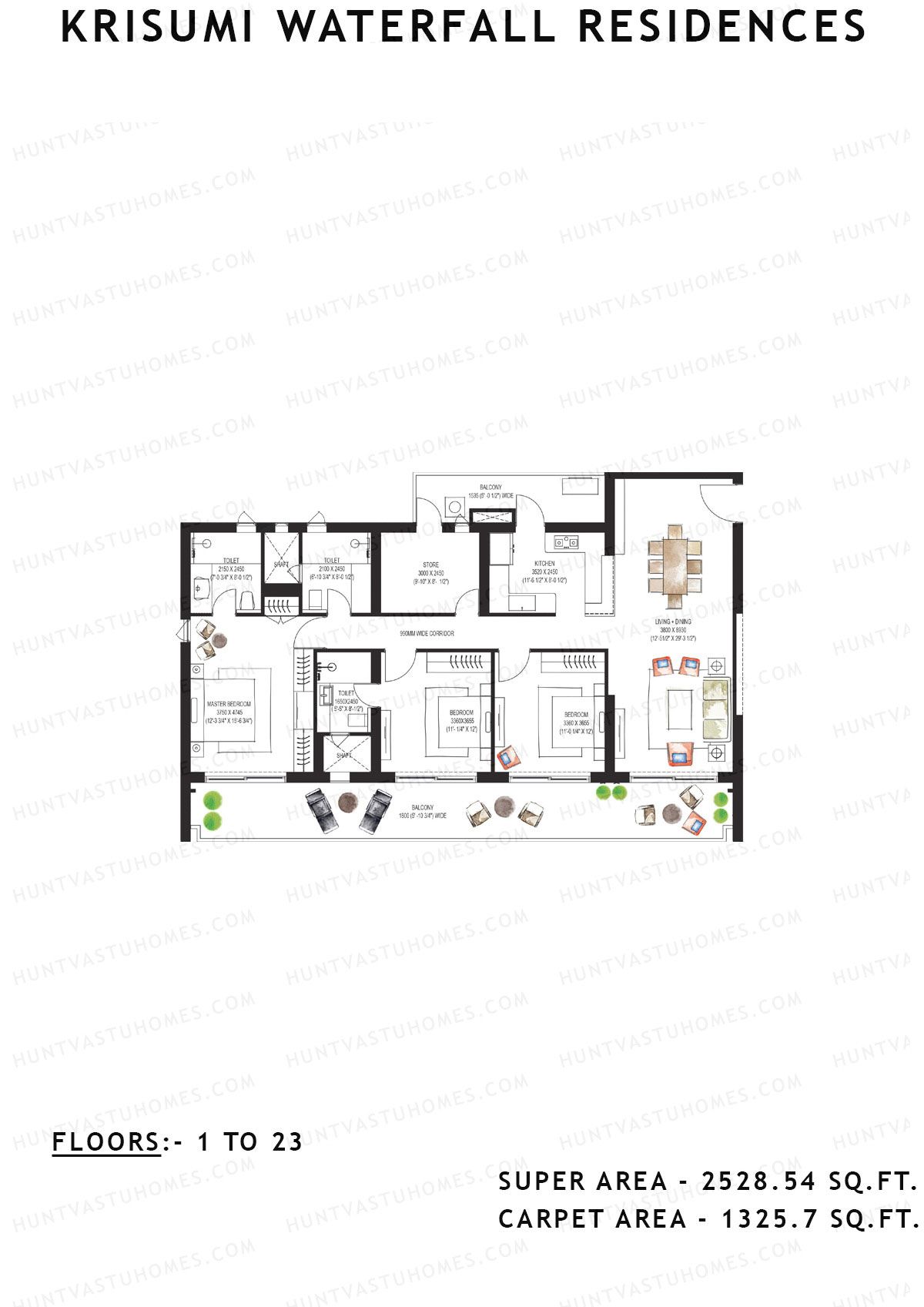 Krisumi Waterfall Residences Tower A Unit A4 Floor Plan