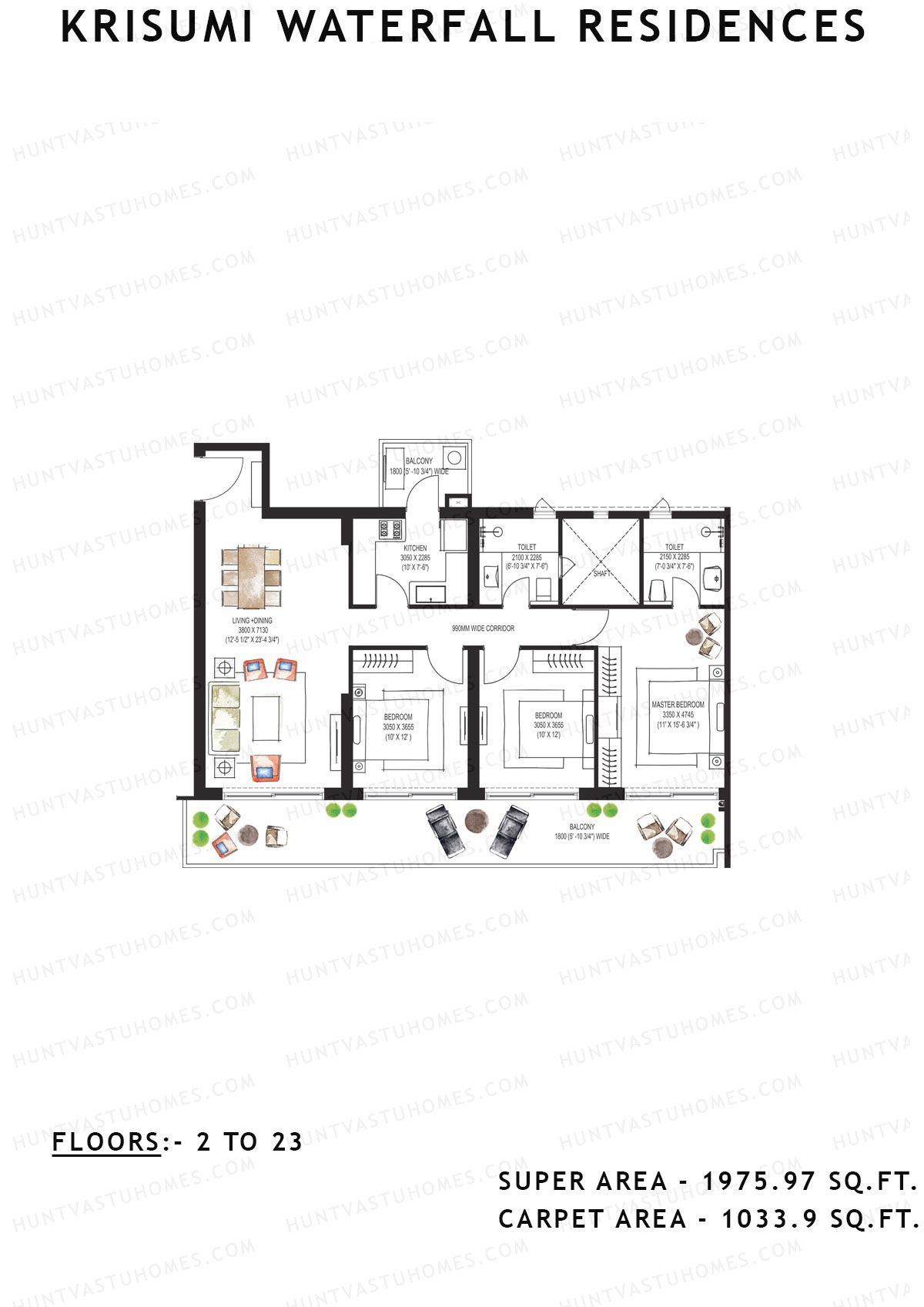 Krisumi Waterfall Residences Tower A Unit A5 Floor Plan