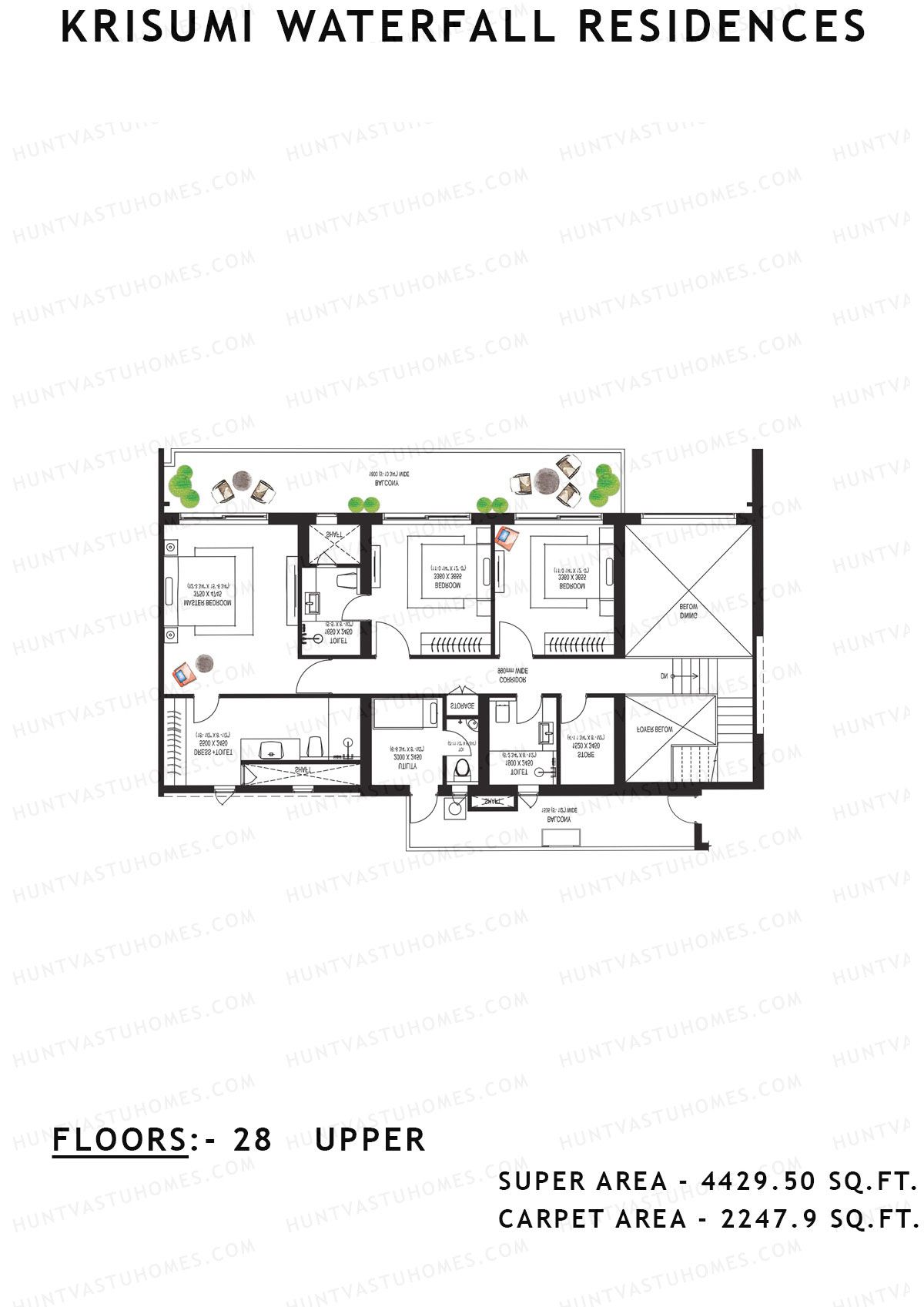 Krisumi Waterfall Residences Tower B Unit B1 (Penthouse) Floor Plan