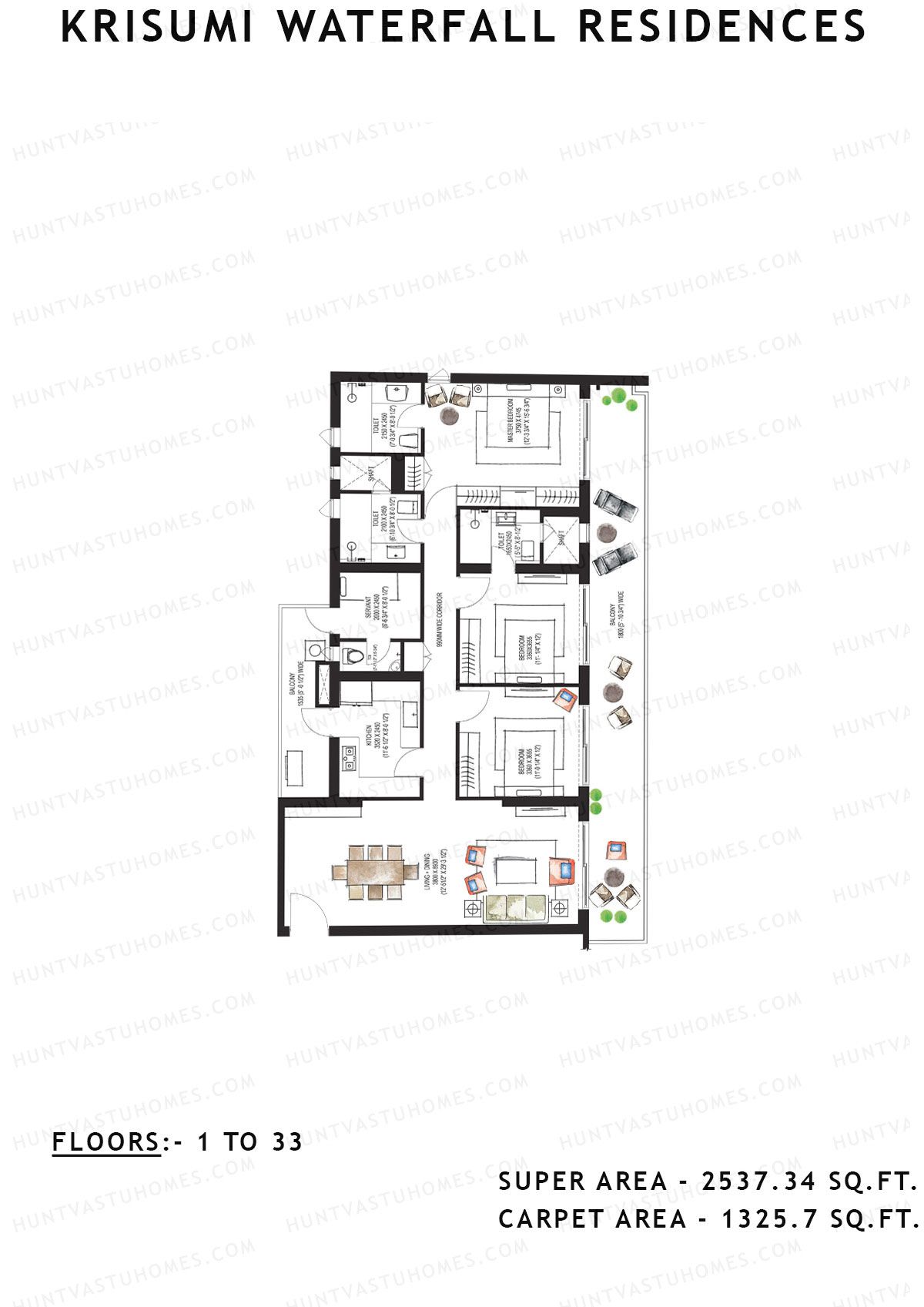 Krisumi Waterfall Residences Tower C Unit C1 Floor Plan