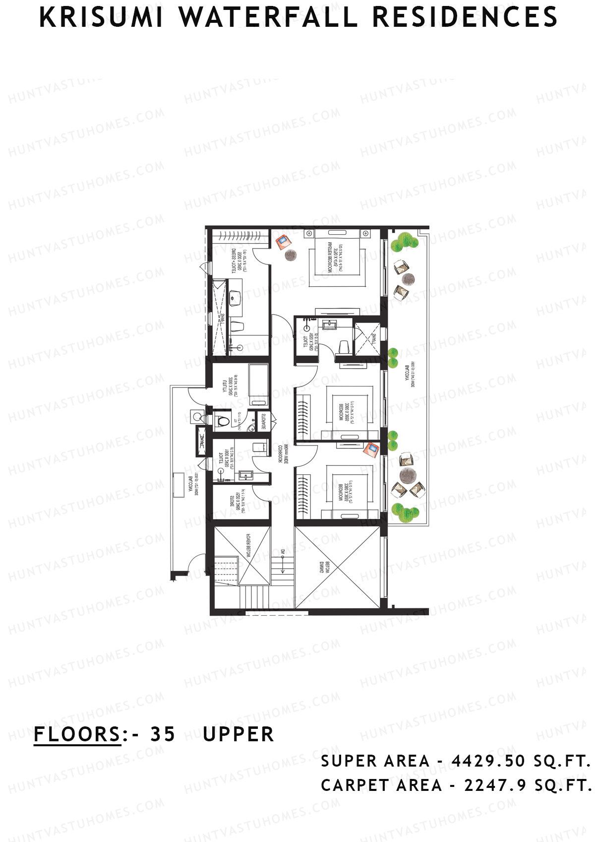 Krisumi Waterfall Residences Tower C Unit C1 (Penthouse) Floor Plan