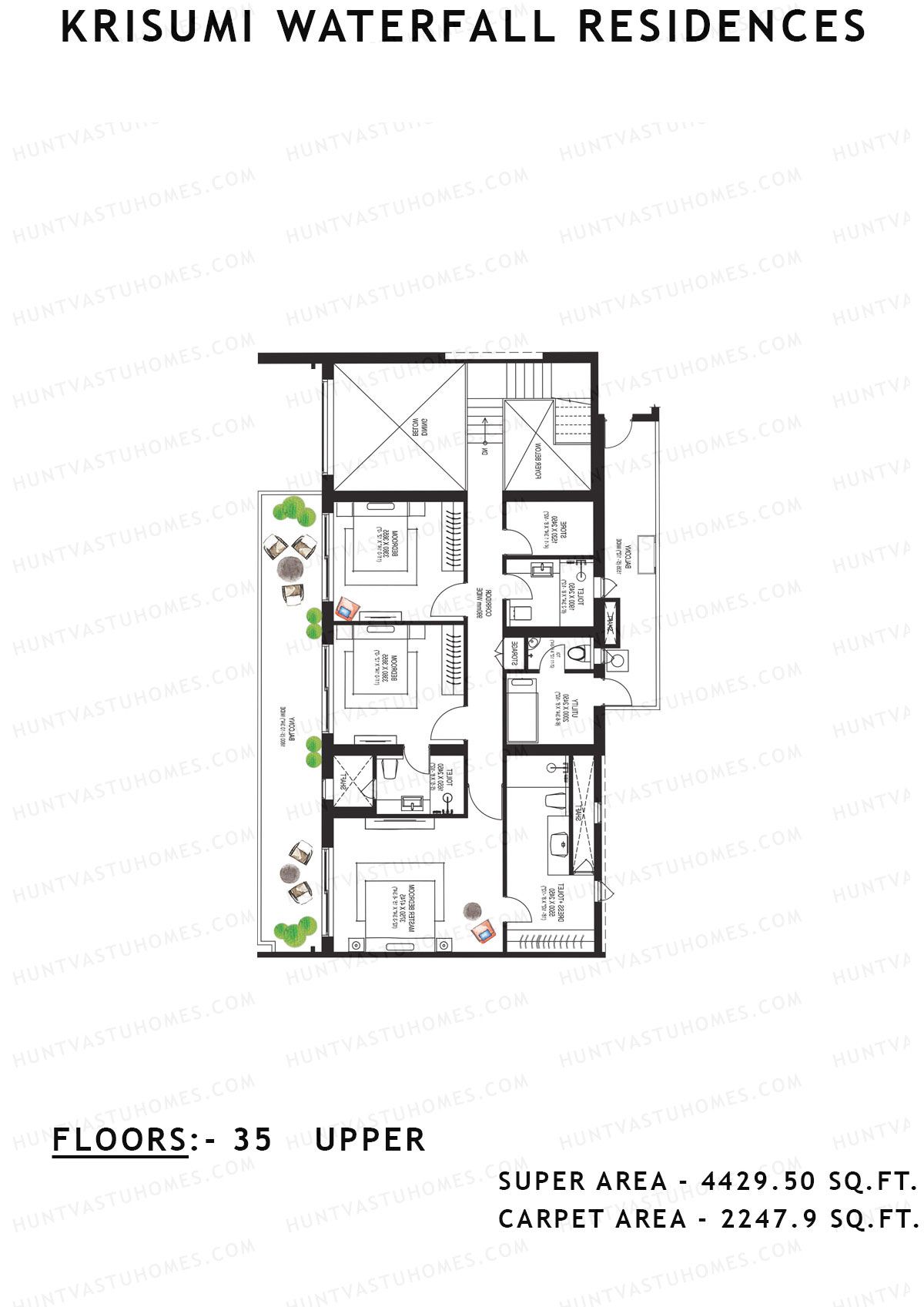 Krisumi Waterfall Residences Tower C Unit C3 (Penthouse) Floor Plan
