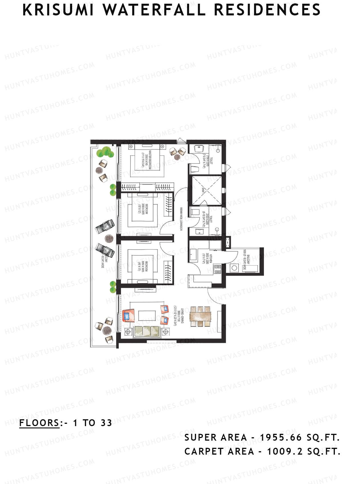 Krisumi Waterfall Residences Tower C Unit C5 Floor Plan