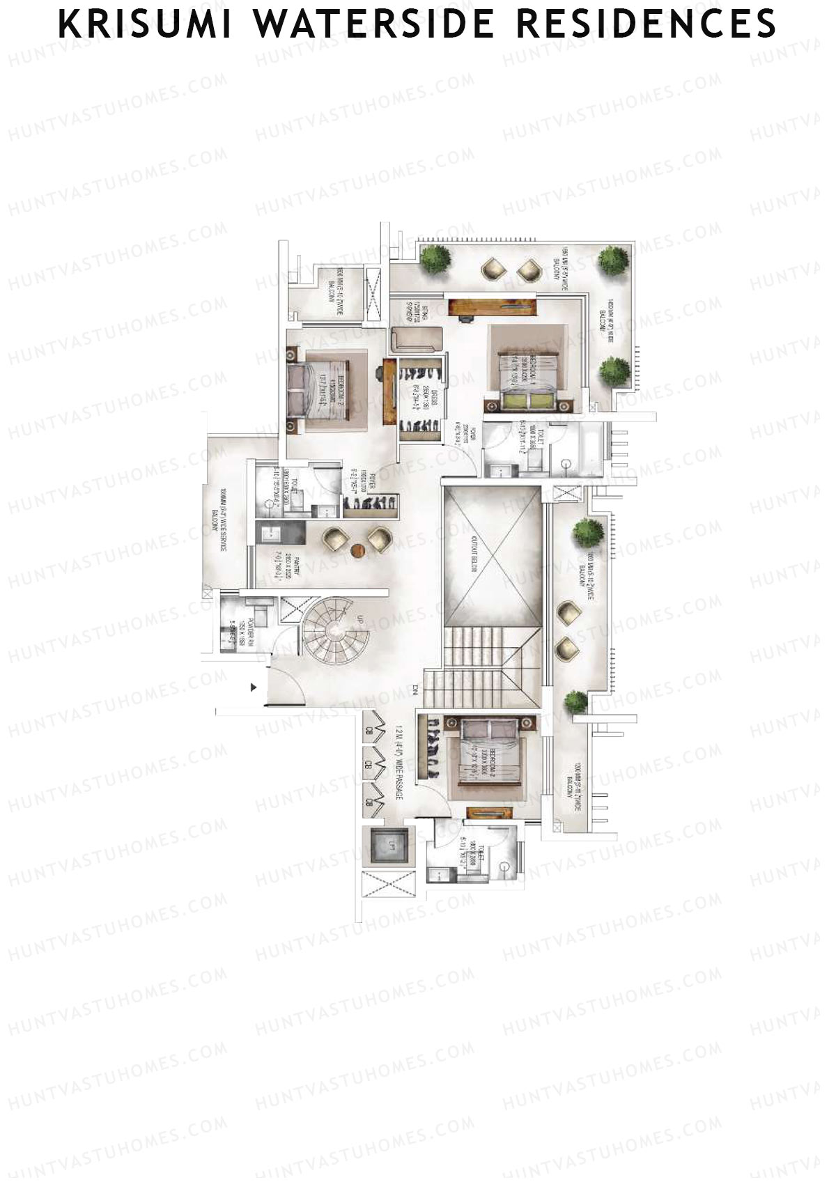 Krisumi Waterside Residences Tower 1 Unit 1 Type (Penthouse) Floor Plan