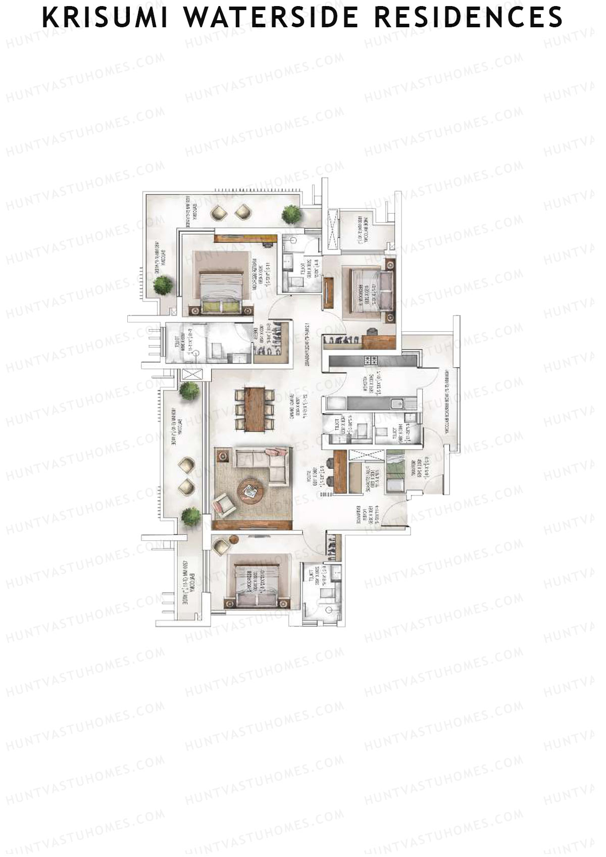 Krisumi Waterside Residences Tower 1 Unit 2 (Type A) Floor Plan