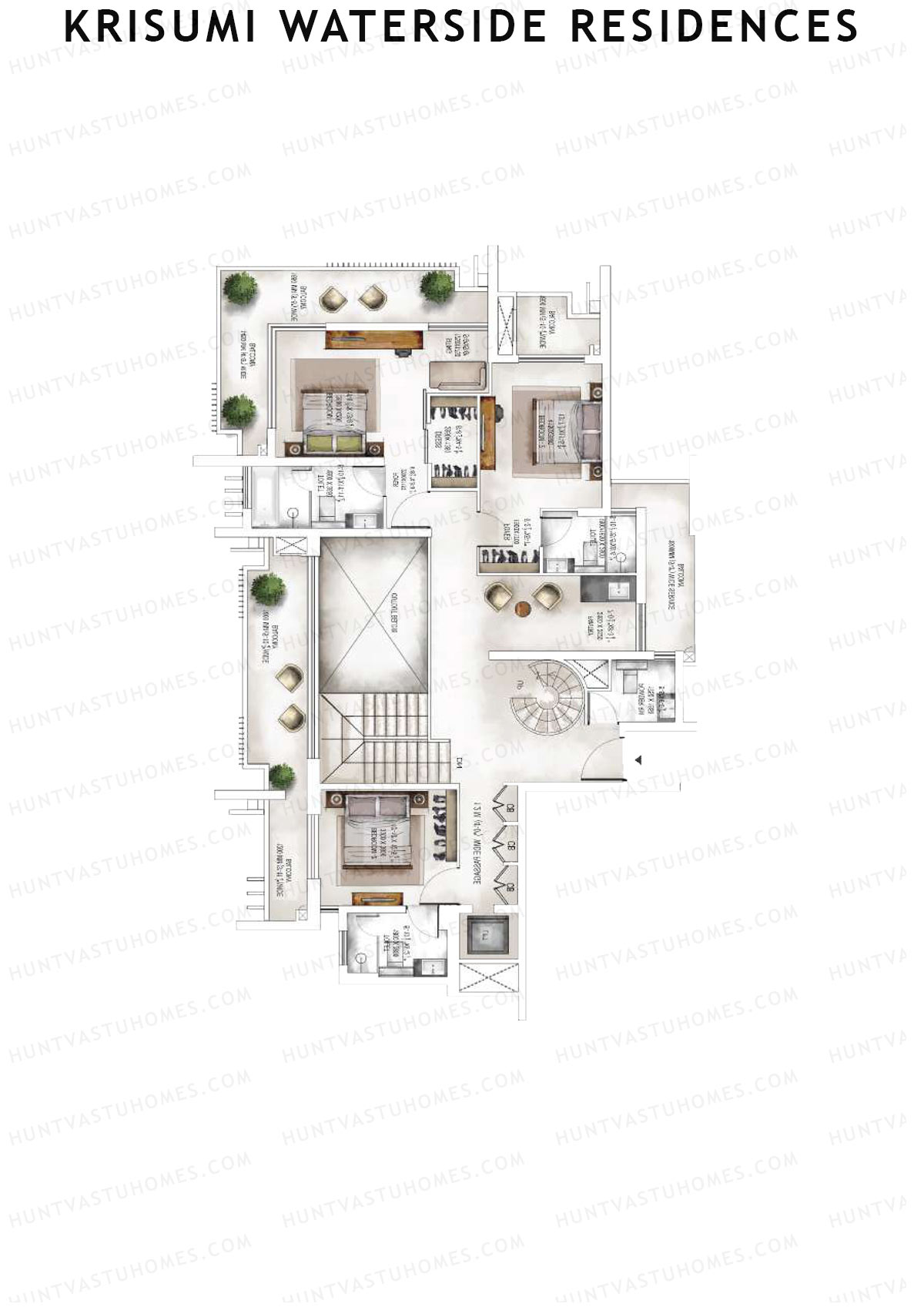 Krisumi Waterside Residences Tower 1 Unit 2 Type (Penthouse) Floor Plan