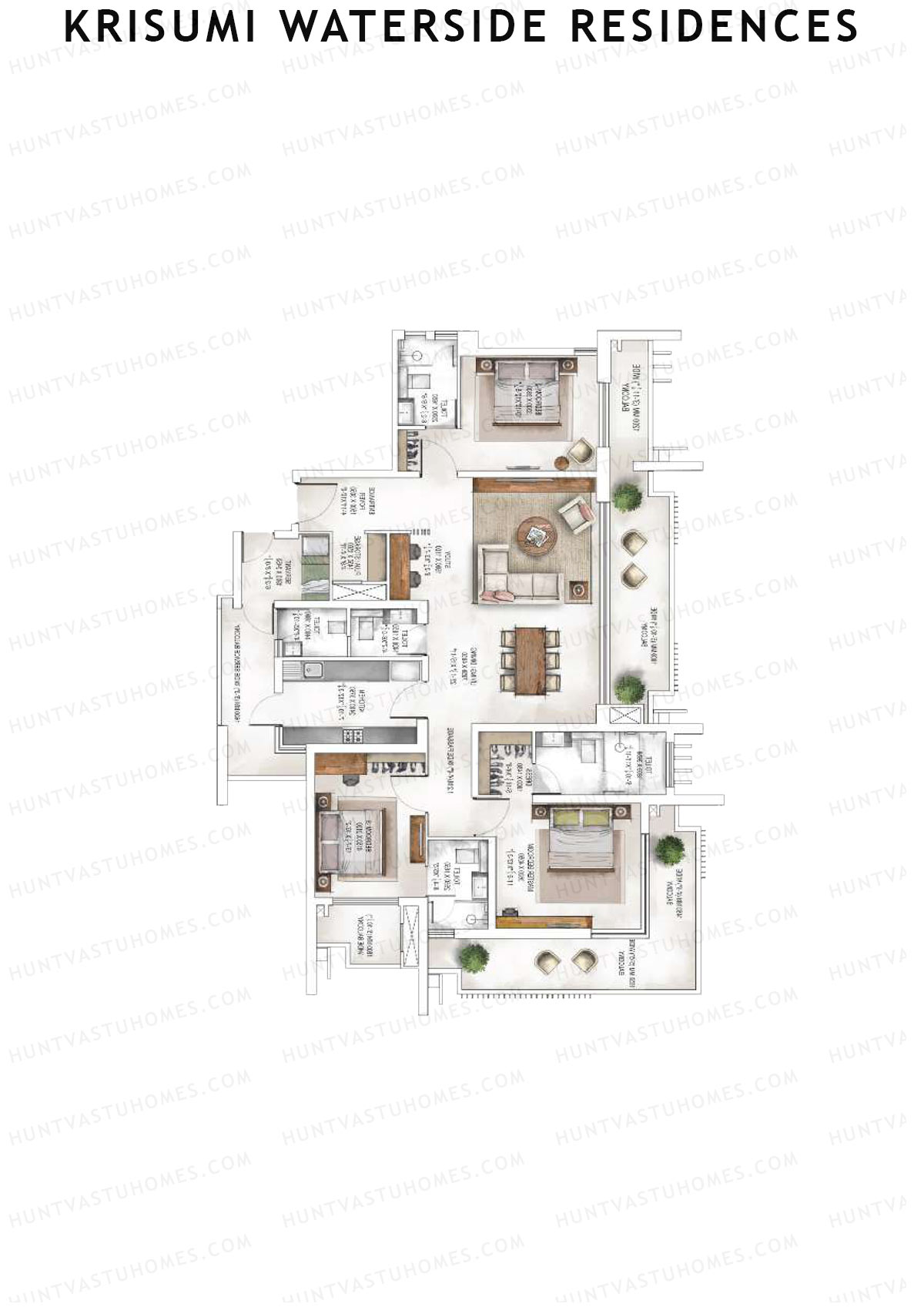 Krisumi Waterside Residences Tower 1 Unit 4 (Type A) Floor Plan