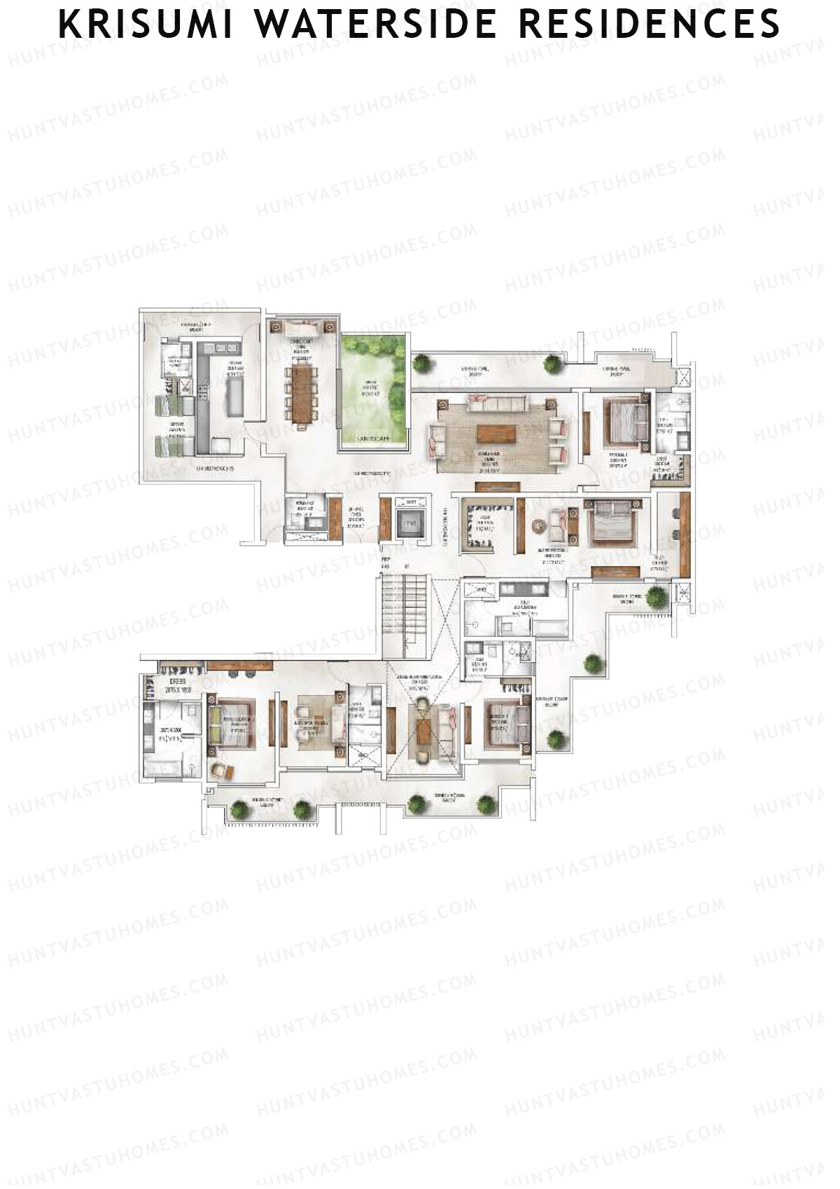 Krisumi Waterside Residences Tower 2 Unit 1 Type D (Penthouse) Floor Plan