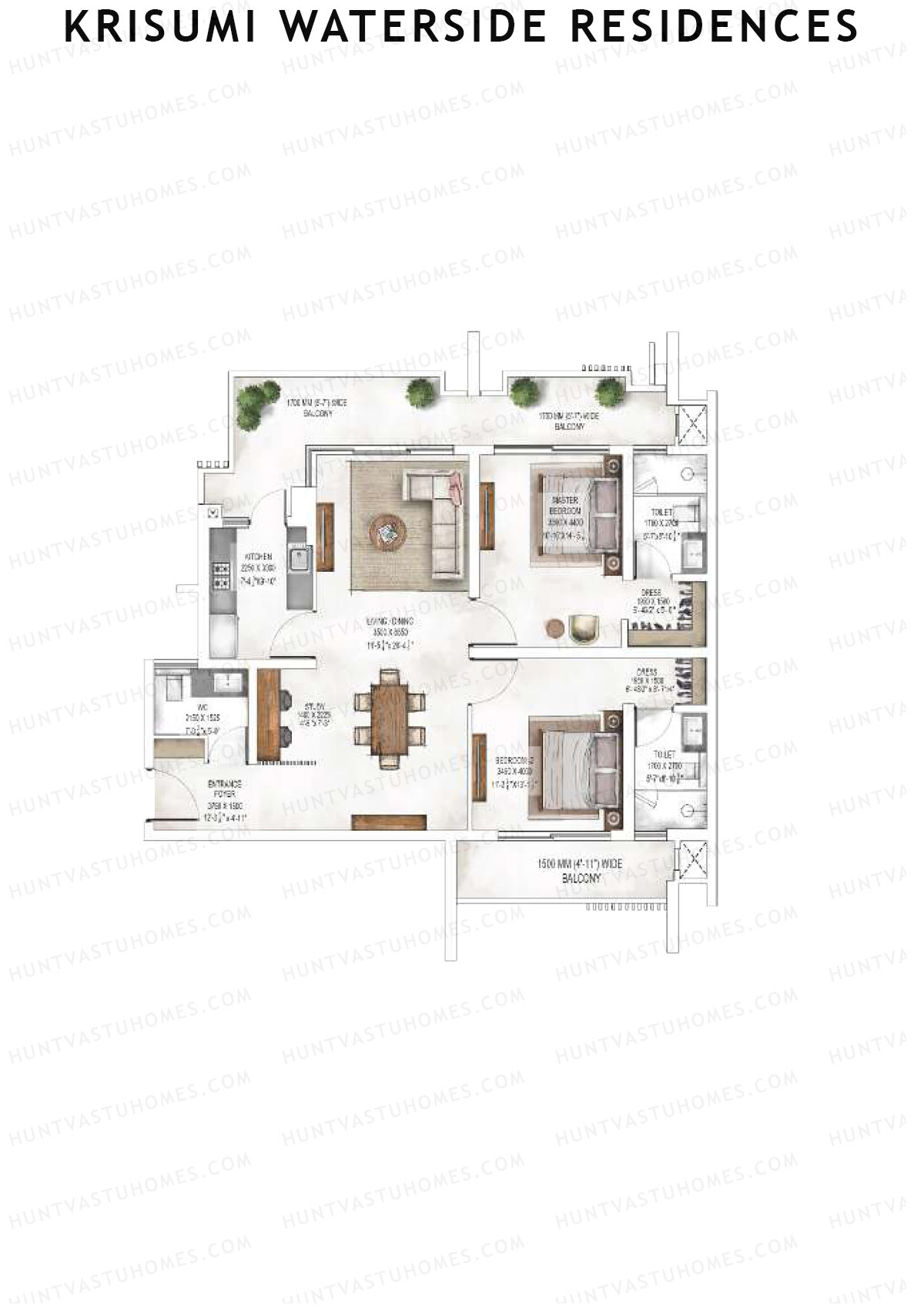 Krisumi Waterside Residences Tower 2 Unit 2 (Type B) Floor Plan