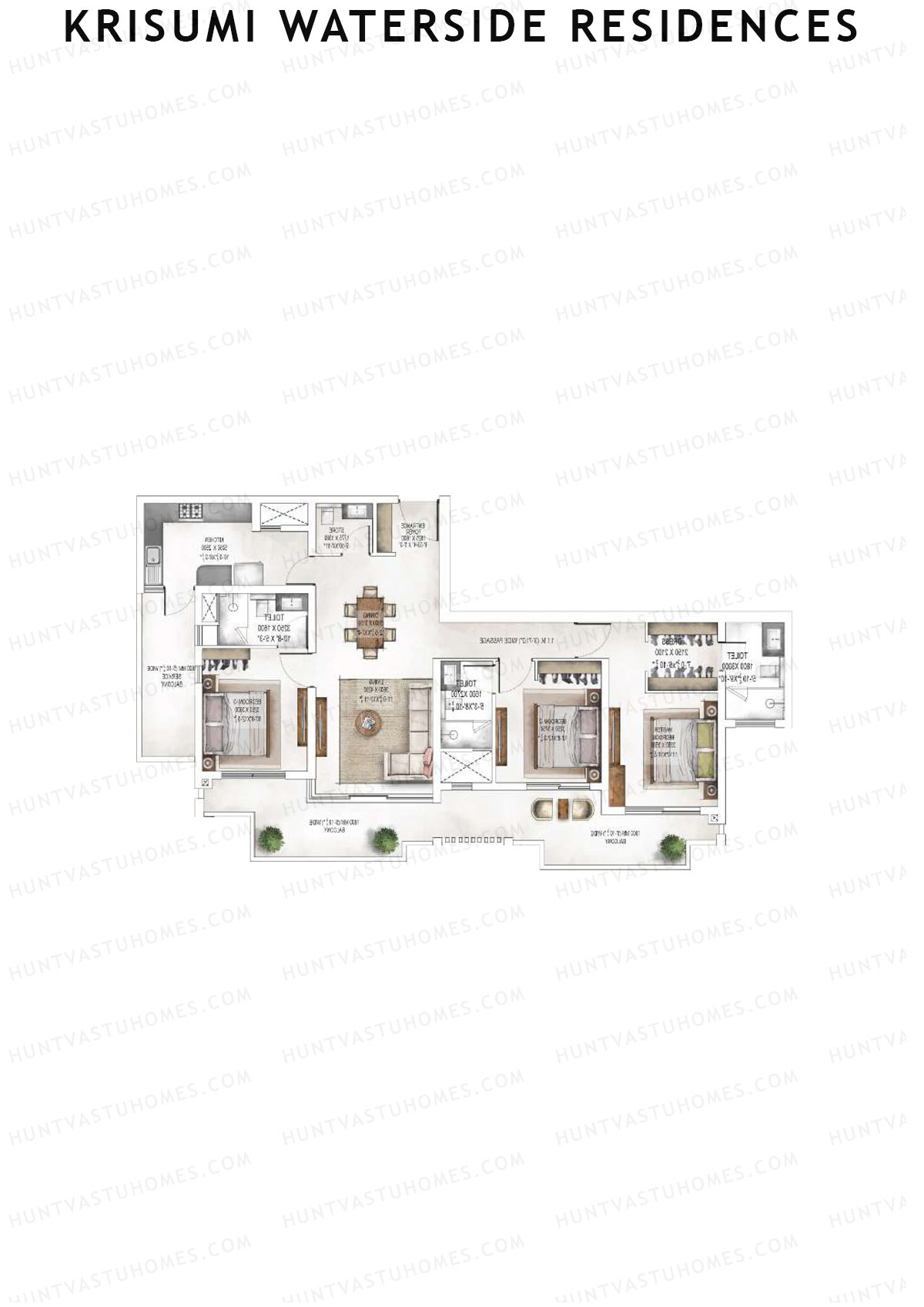 Krisumi Waterside Residences Tower 3 Unit 1 (Type A) Floor Plan