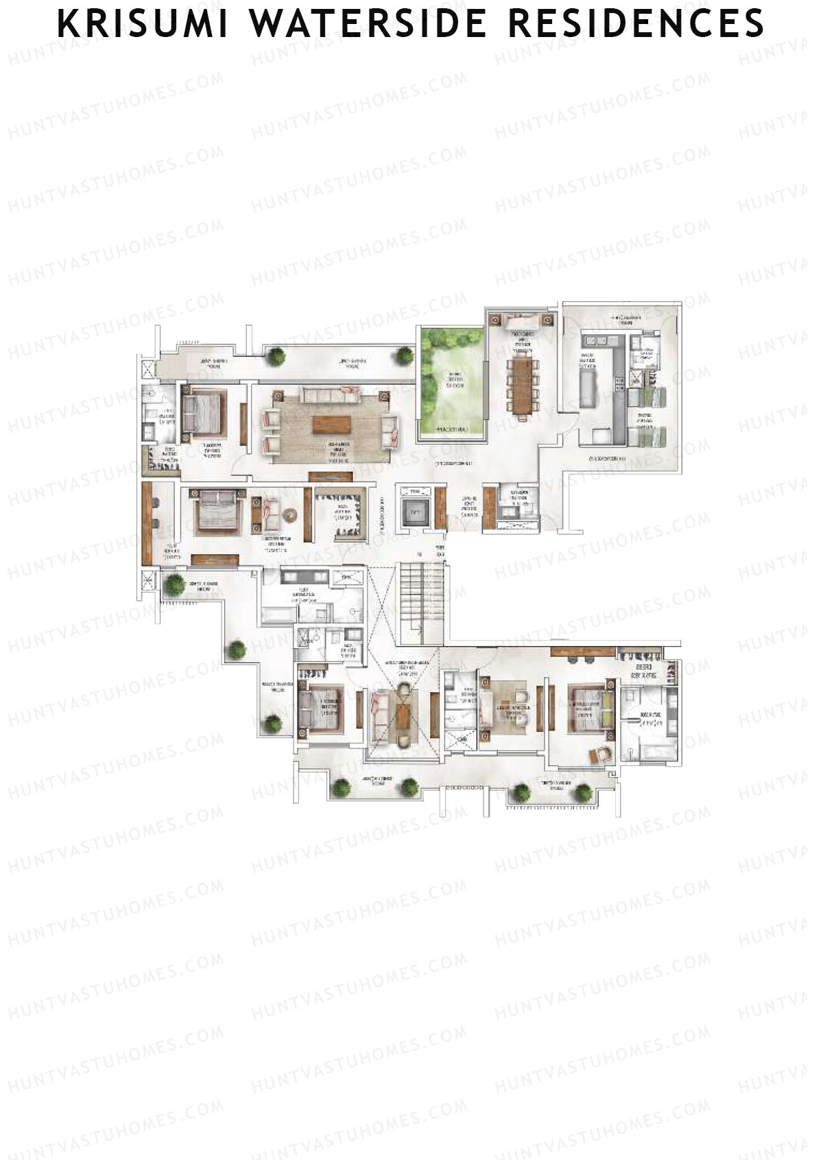 Krisumi Waterside Residences Tower 3 Unit 1 Type D (Penthouse) Floor Plan