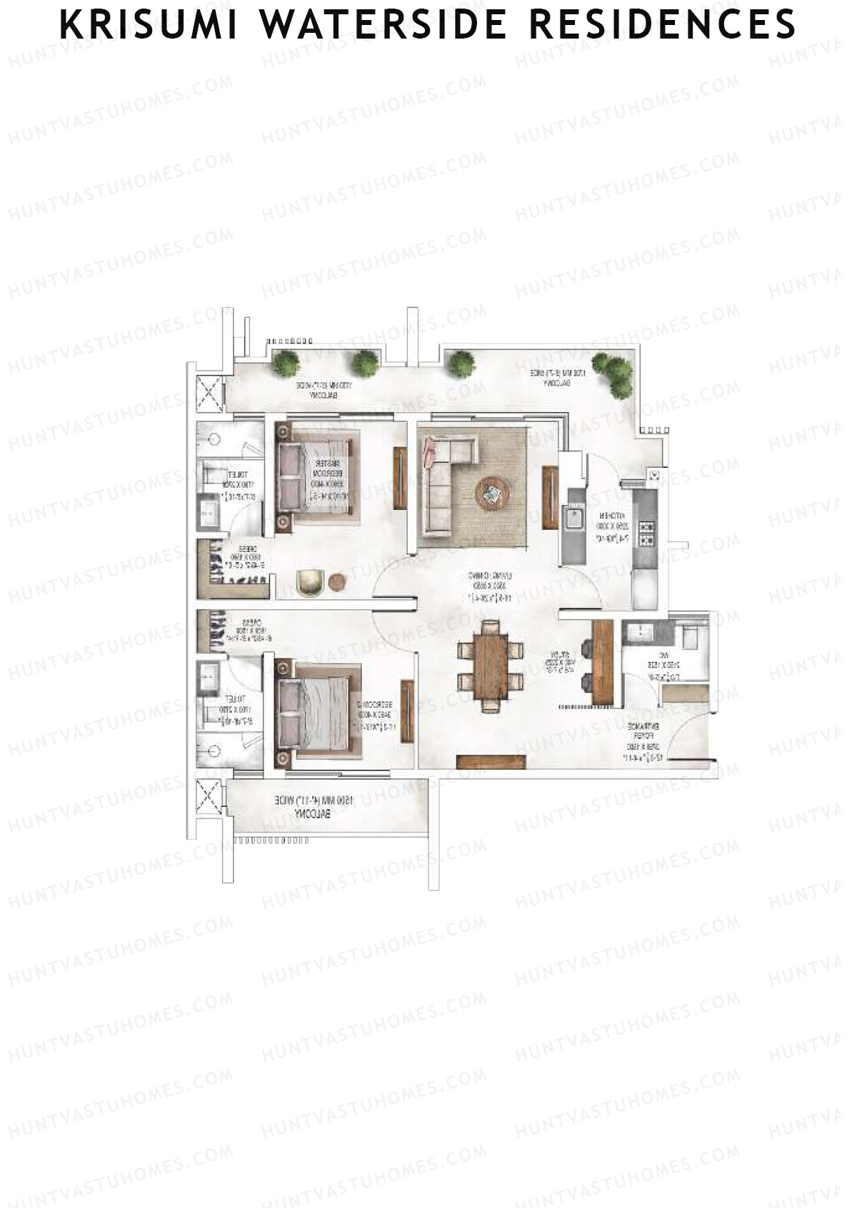 Krisumi Waterside Residences Tower 3 Unit 2 (Type B) Floor Plan