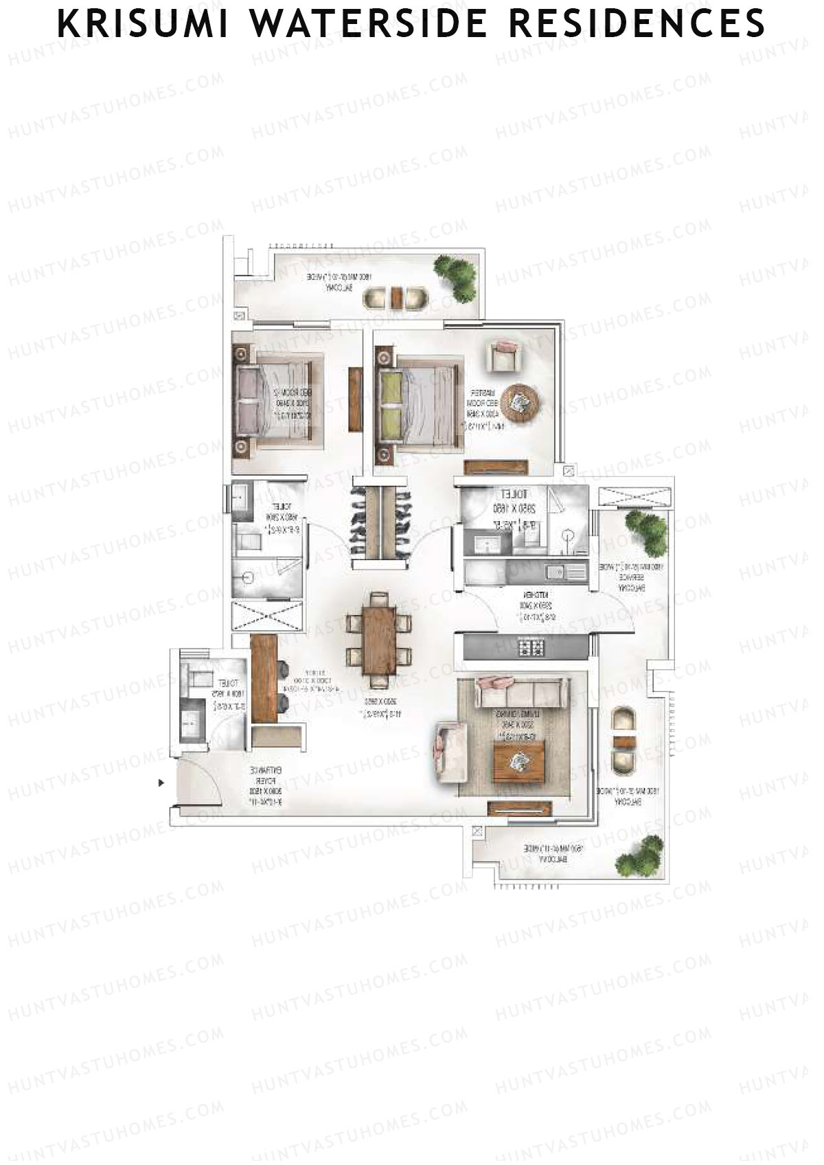 Krisumi Waterside Residences Tower 3 Unit 5 (Type A) Floor Plan