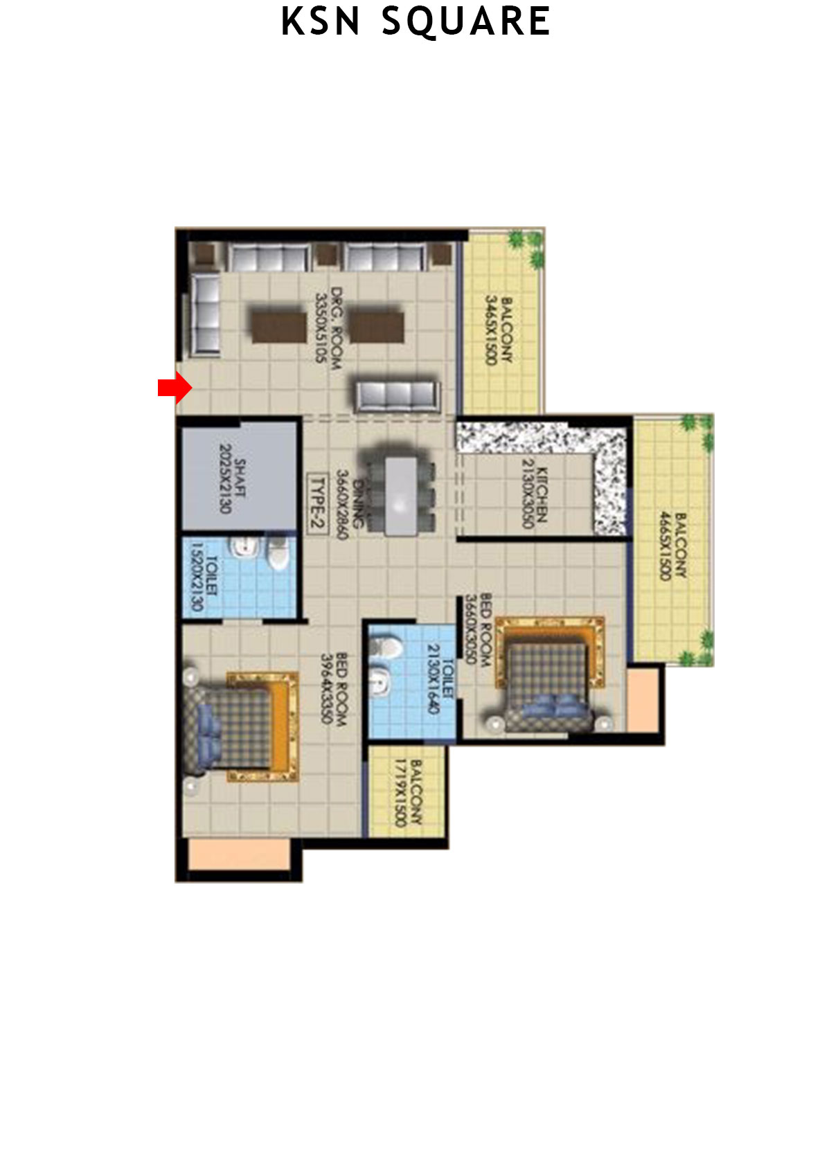 Ksn Square Tower A Unit 8 (Type  2) Floor Plan
