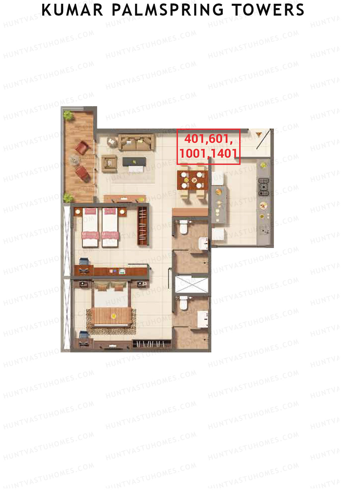 Kumar Palmspring Towers Tower A1 Unit 1 Floor Plan