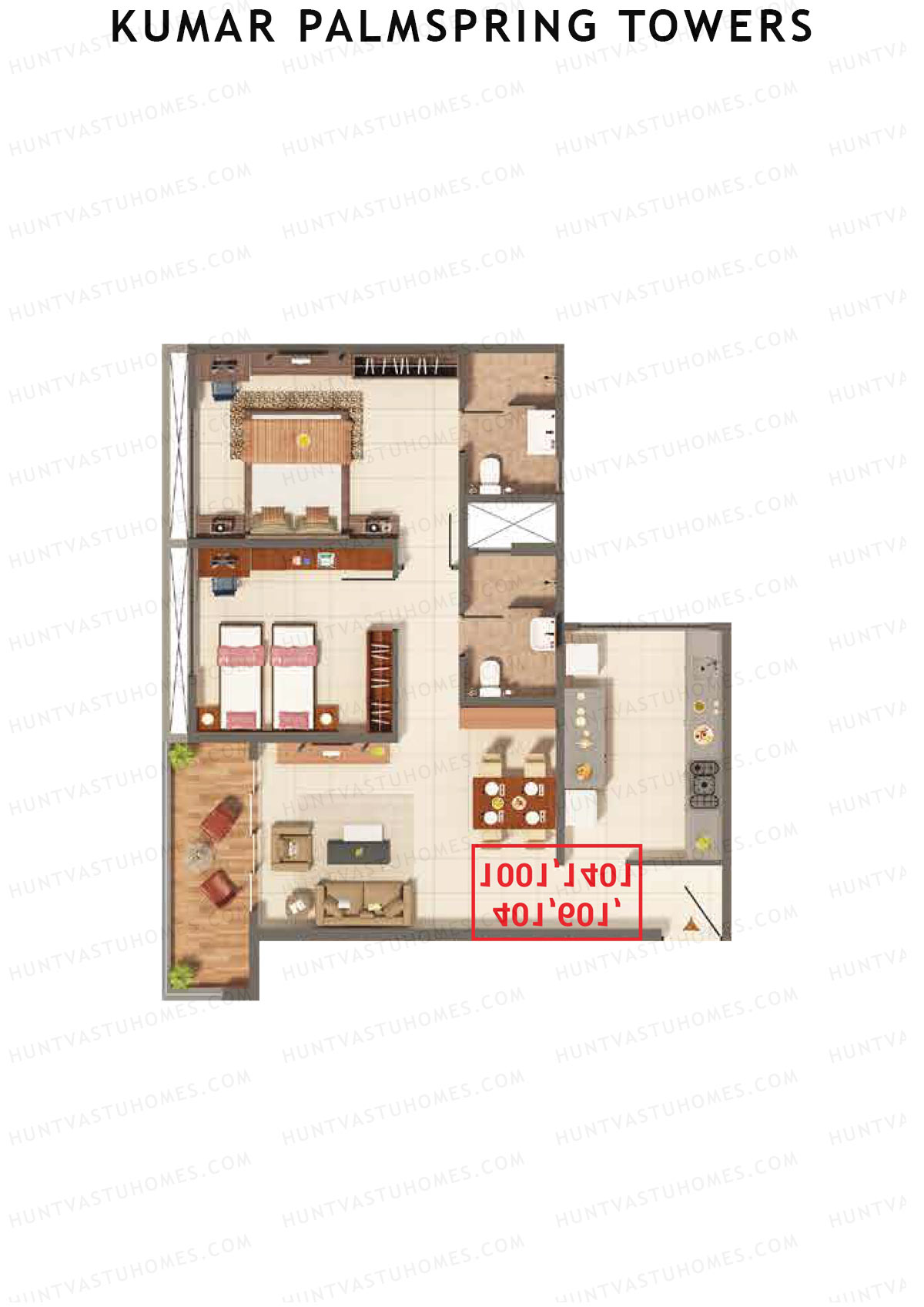 Kumar Palmspring Towers Tower A1 Unit 2 Floor Plan