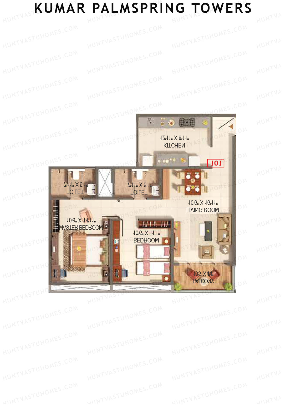 Kumar Palmspring Towers Tower A4 Unit 4 Floor Plan