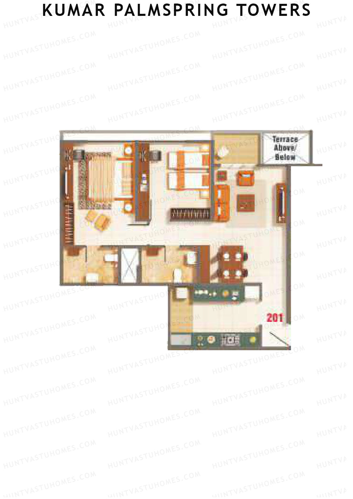 Kumar Palmspring Towers Tower A6 Unit 1 Floor Plan