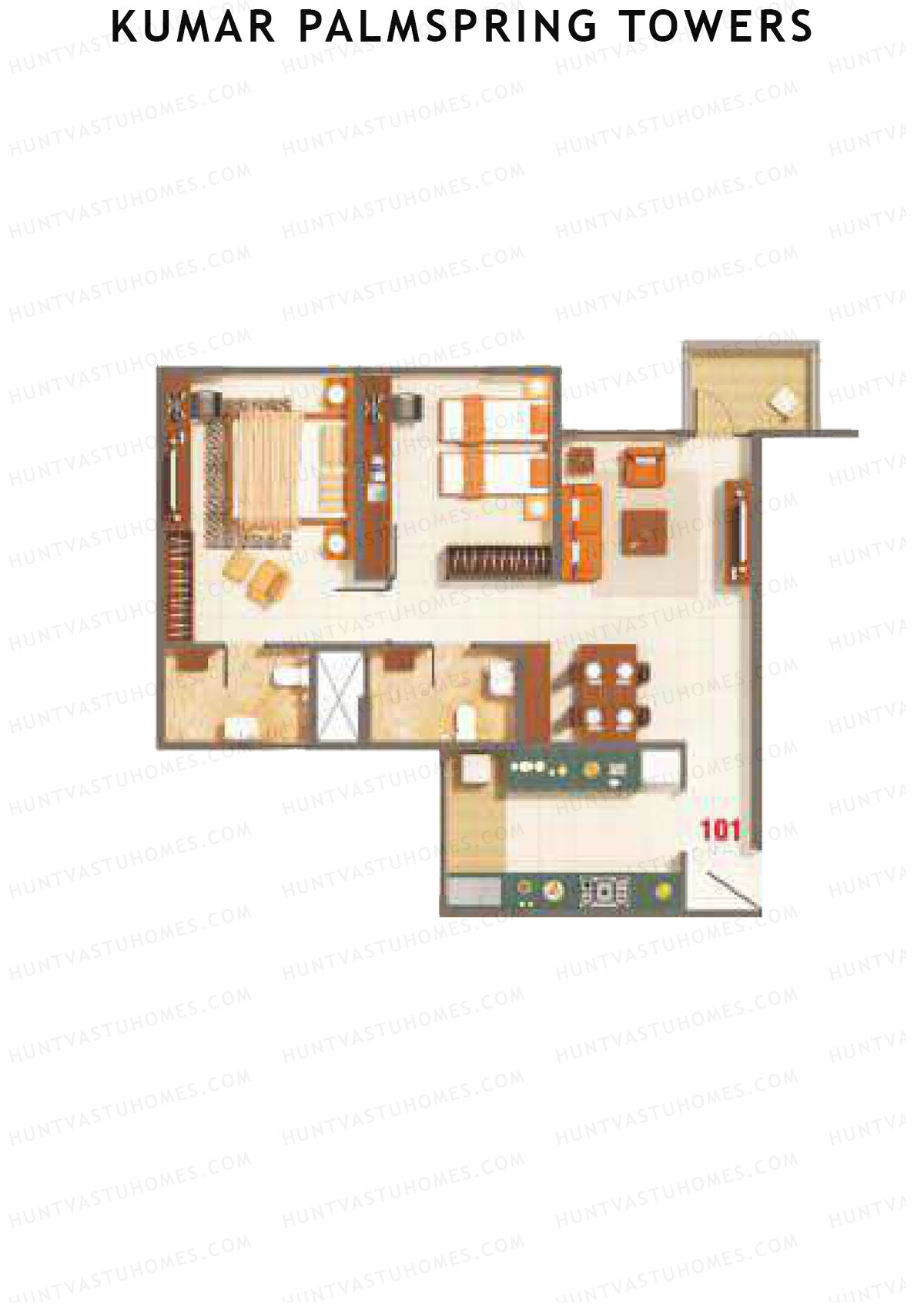 Kumar Palmspring Towers Tower A6 Unit 1 Floor Plan