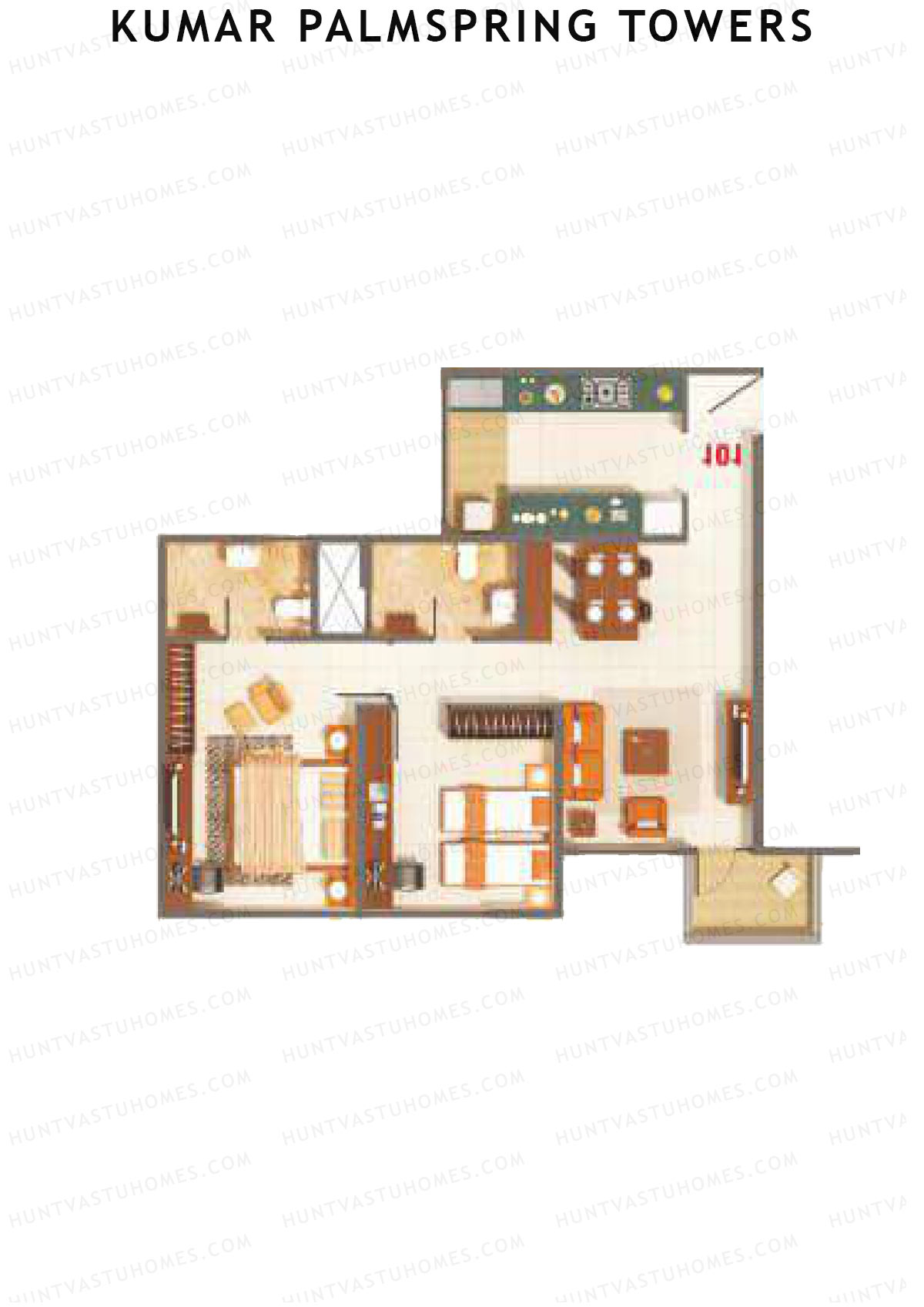 Kumar Palmspring Towers Tower A6 Unit 4 Floor Plan