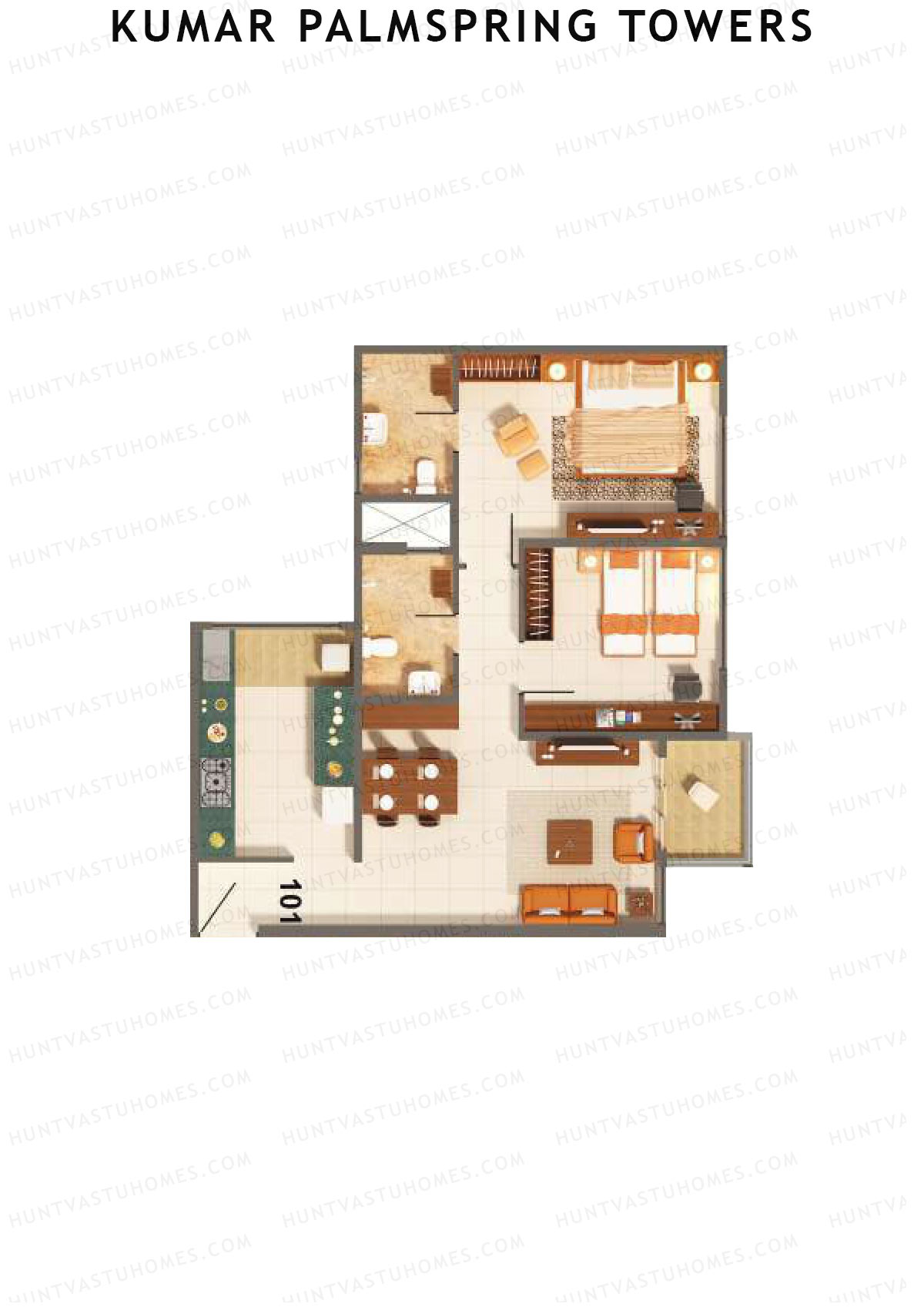 Kumar Palmspring Towers Tower A7 Unit 1 Floor Plan